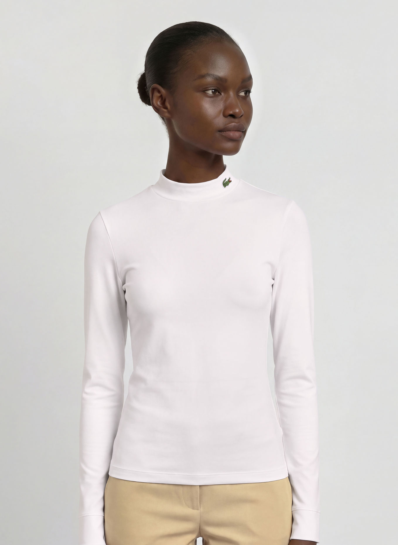 LACOSTE T-shirt technique: BLANC