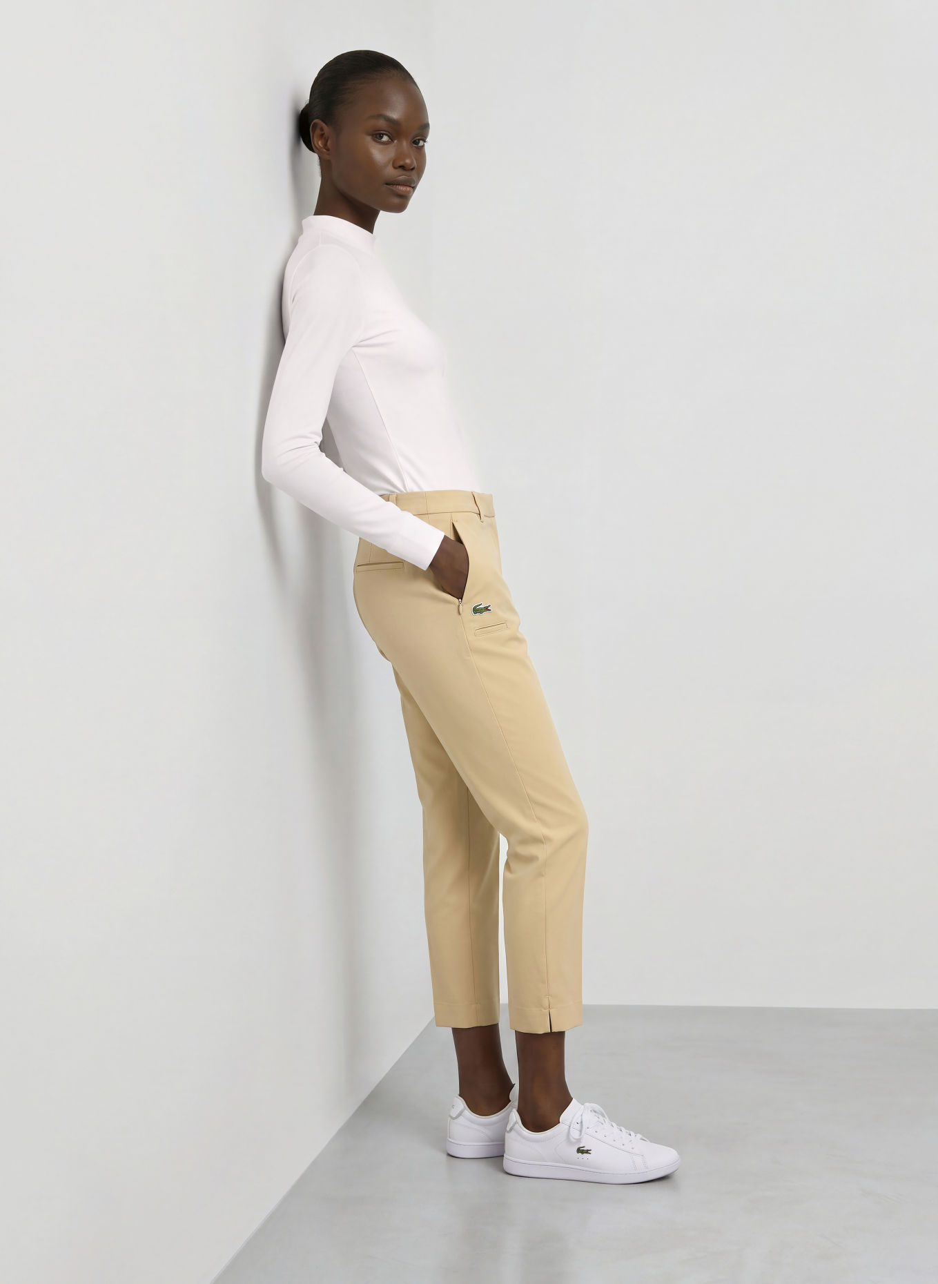 LACOSTE T-shirt technique: BLANC