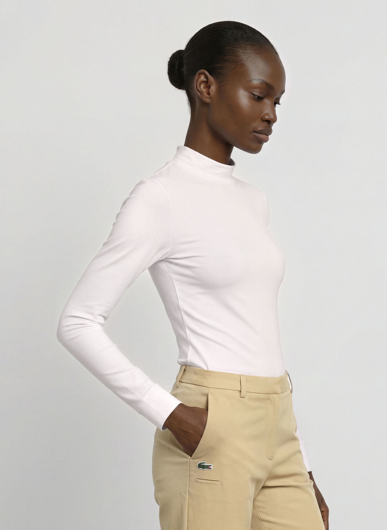 LACOSTE T-shirt technique: BLANC