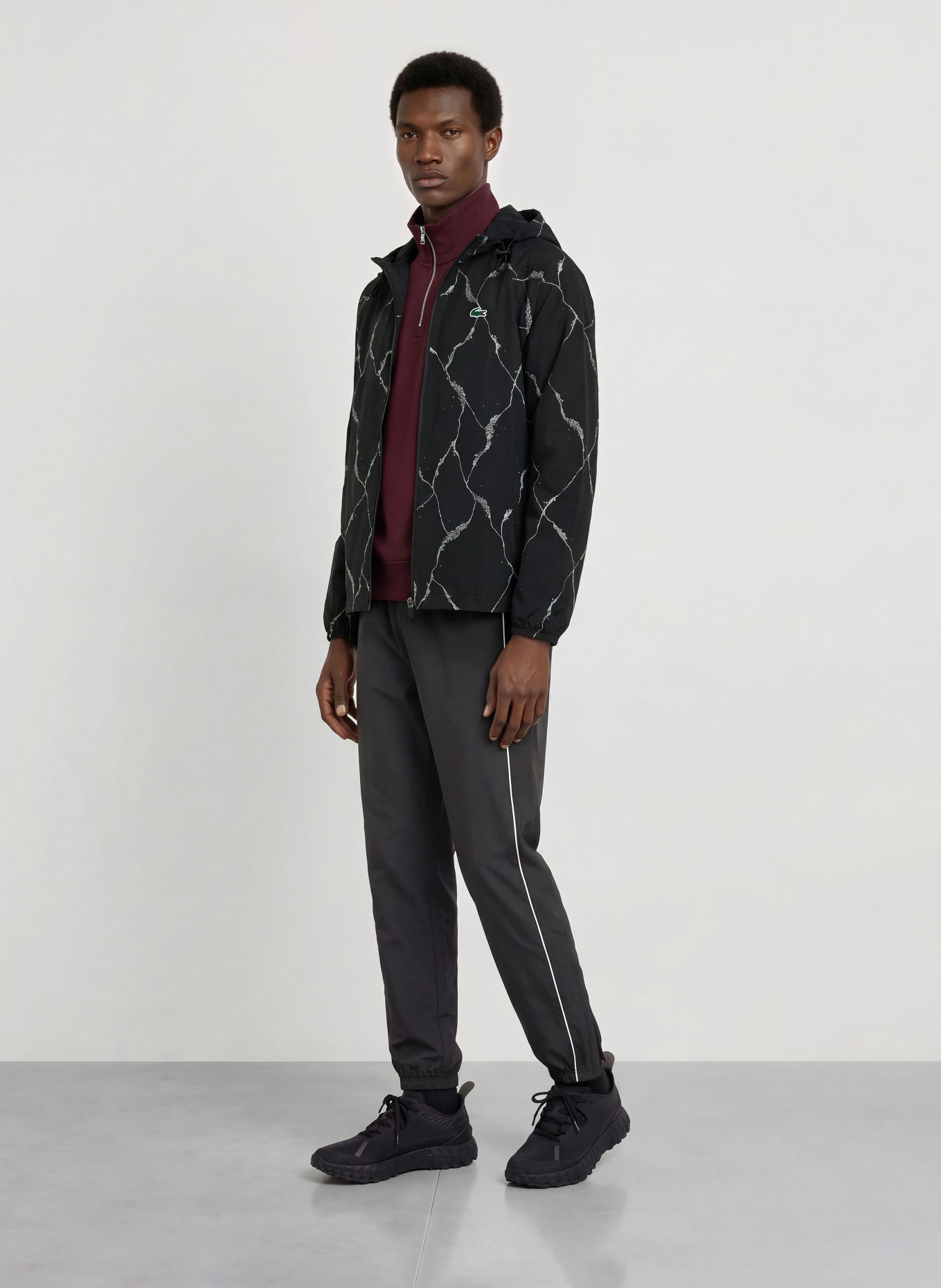 LACOSTE Training jacket: BLACK