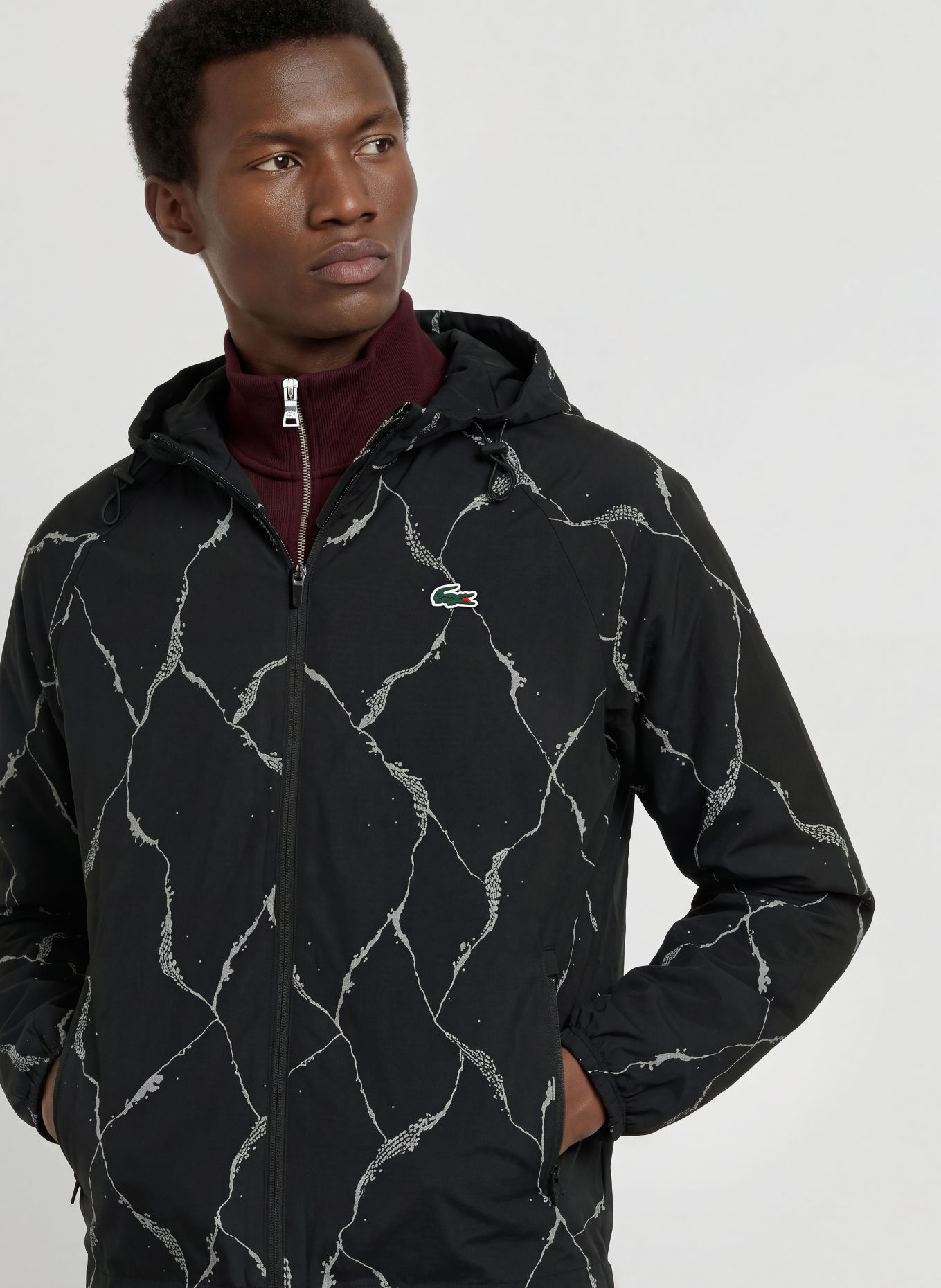 LACOSTE Training jacket: BLACK