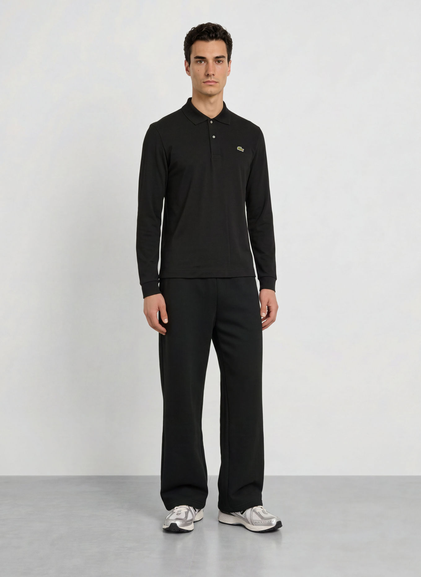 LACOSTE Jersey polo shirt: BLACK