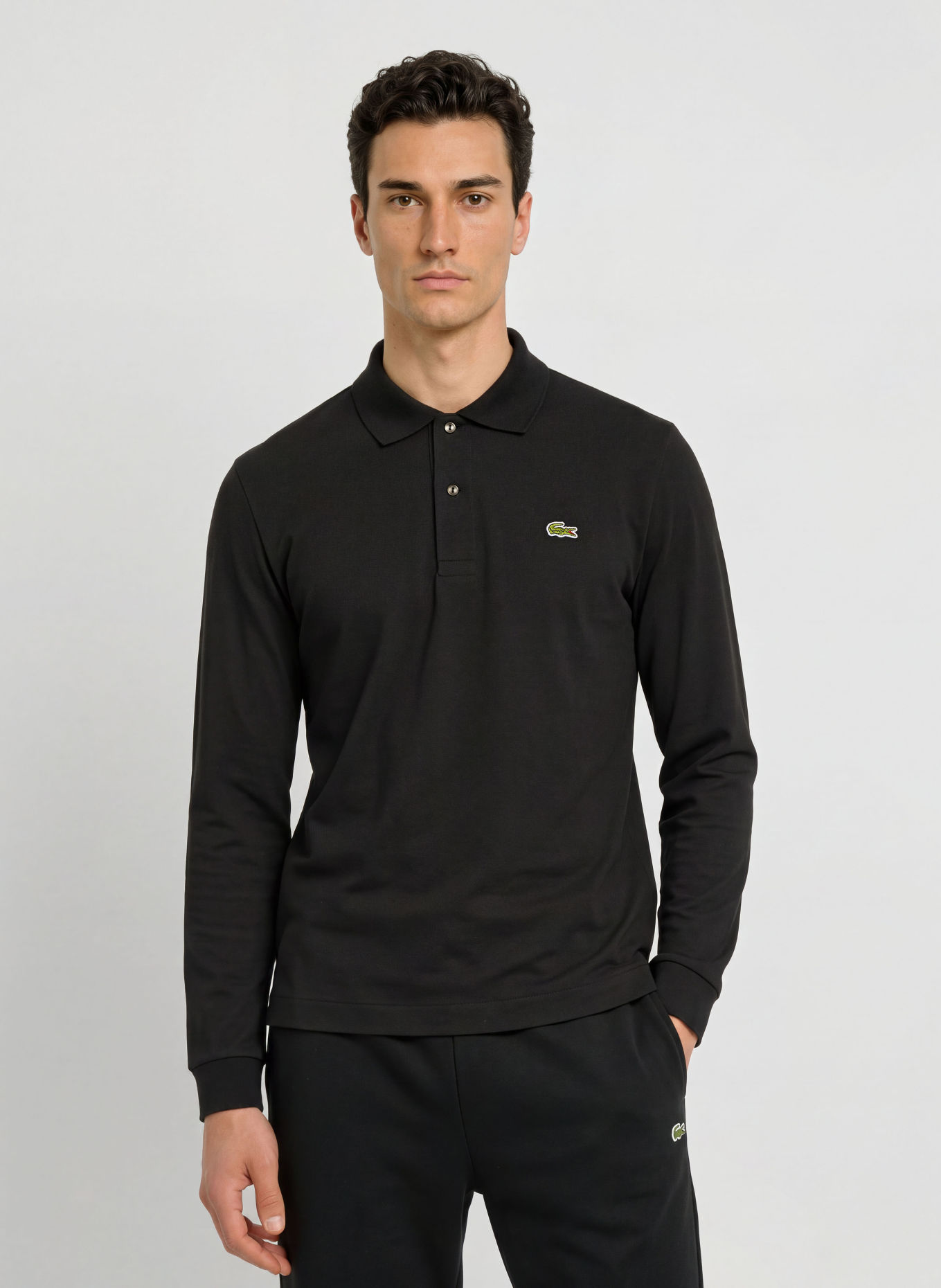 LACOSTE Jersey polo shirt: BLACK
