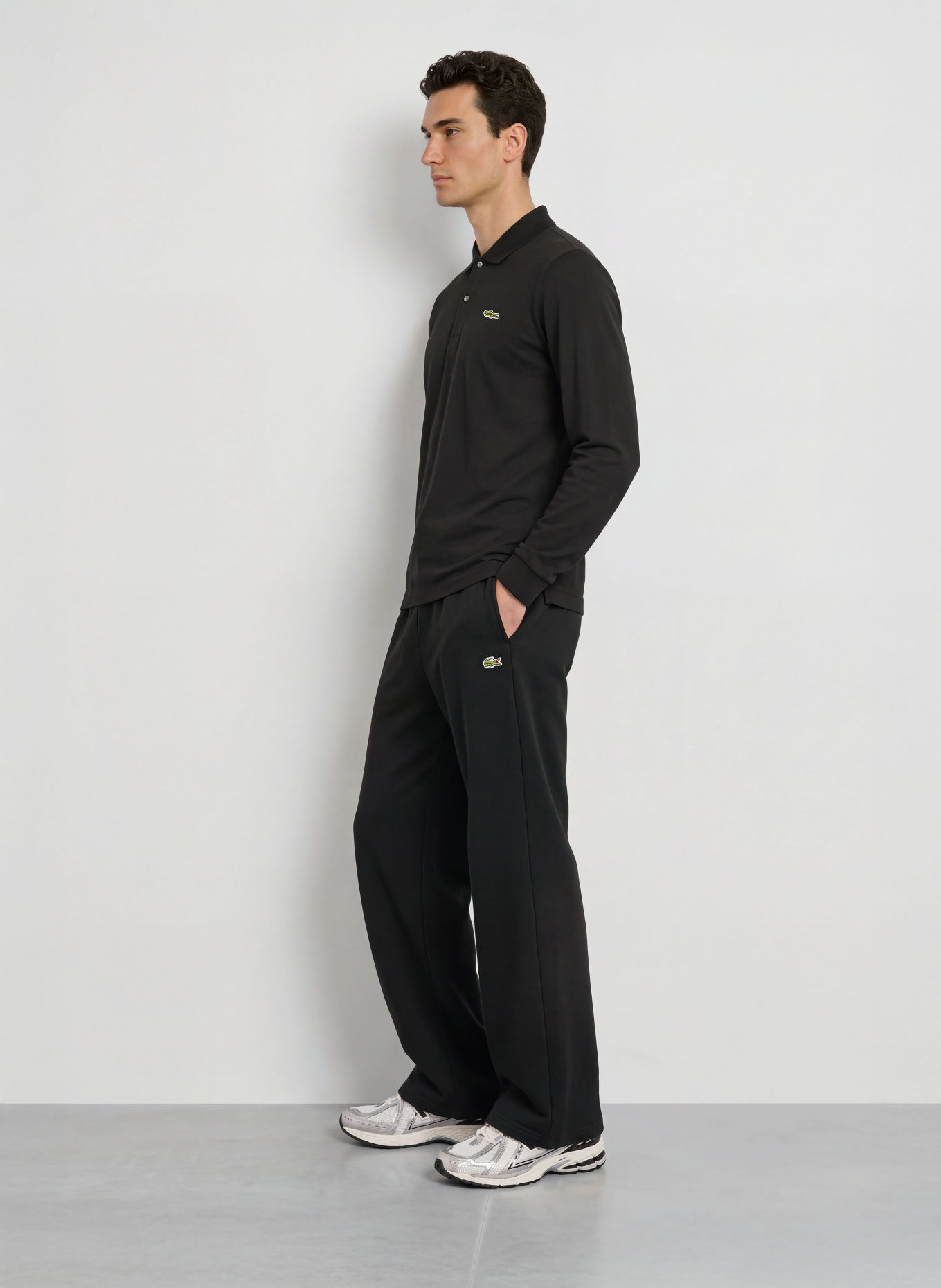 LACOSTE Jersey polo shirt: BLACK