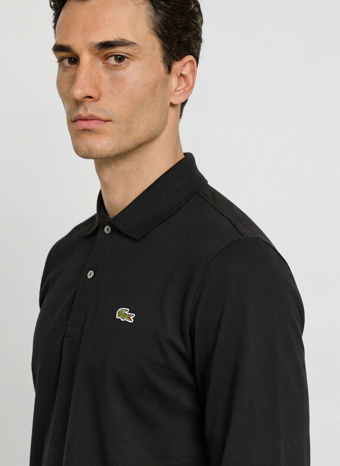 LACOSTE Jersey polo shirt: BLACK