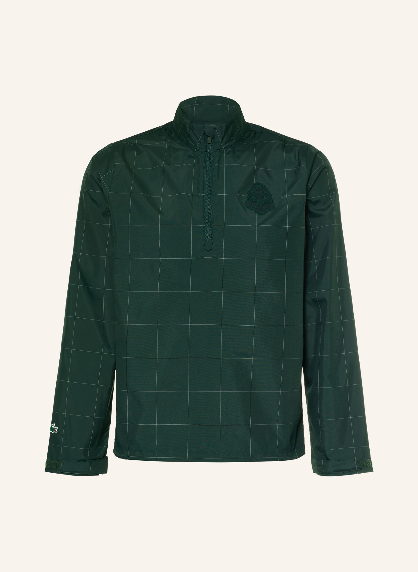 LACOSTE Schlupfjacke: DUNKELGRÜN / WEISS