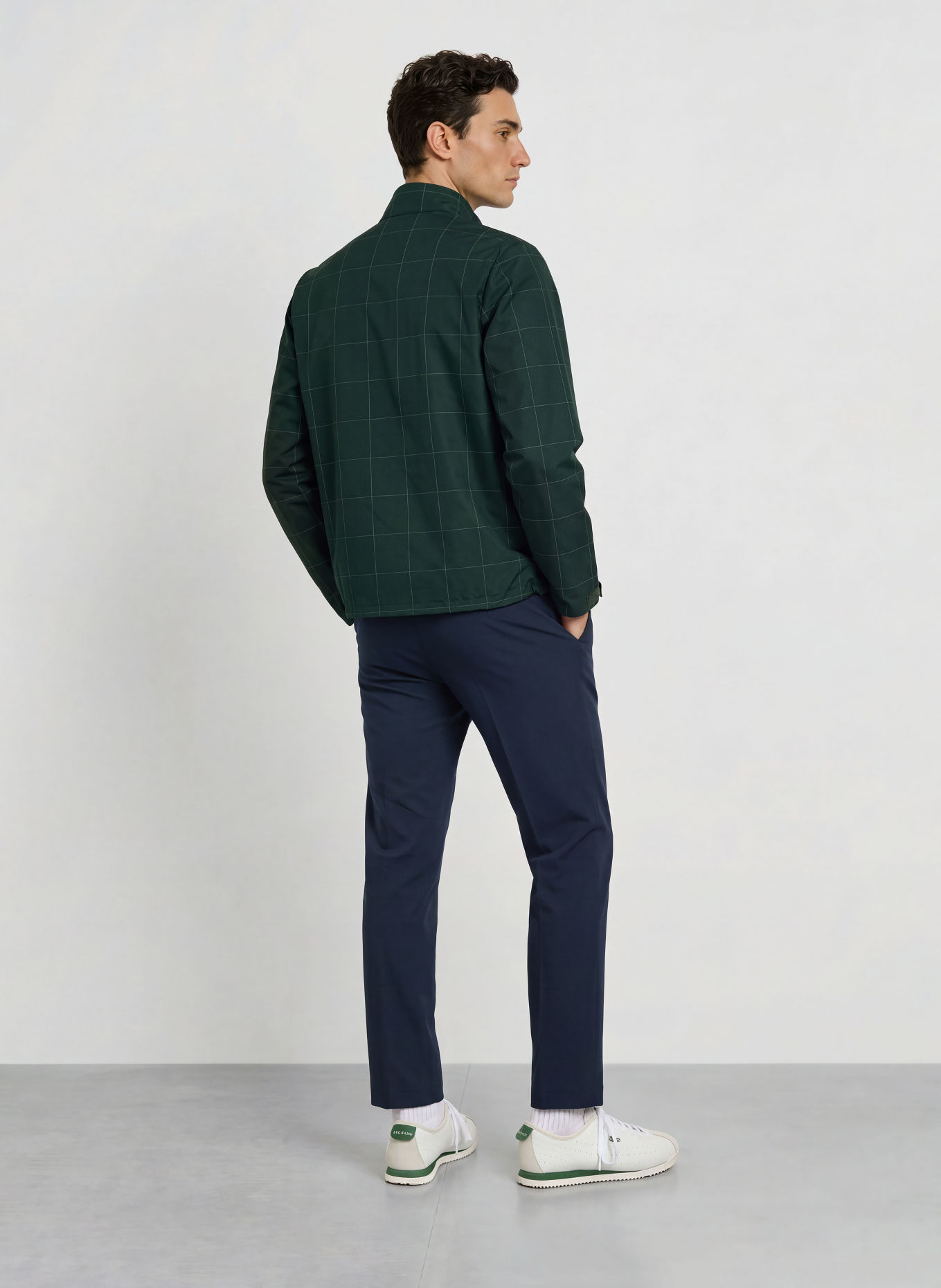 LACOSTE Schlupfjacke: DUNKELGRÜN / WEISS