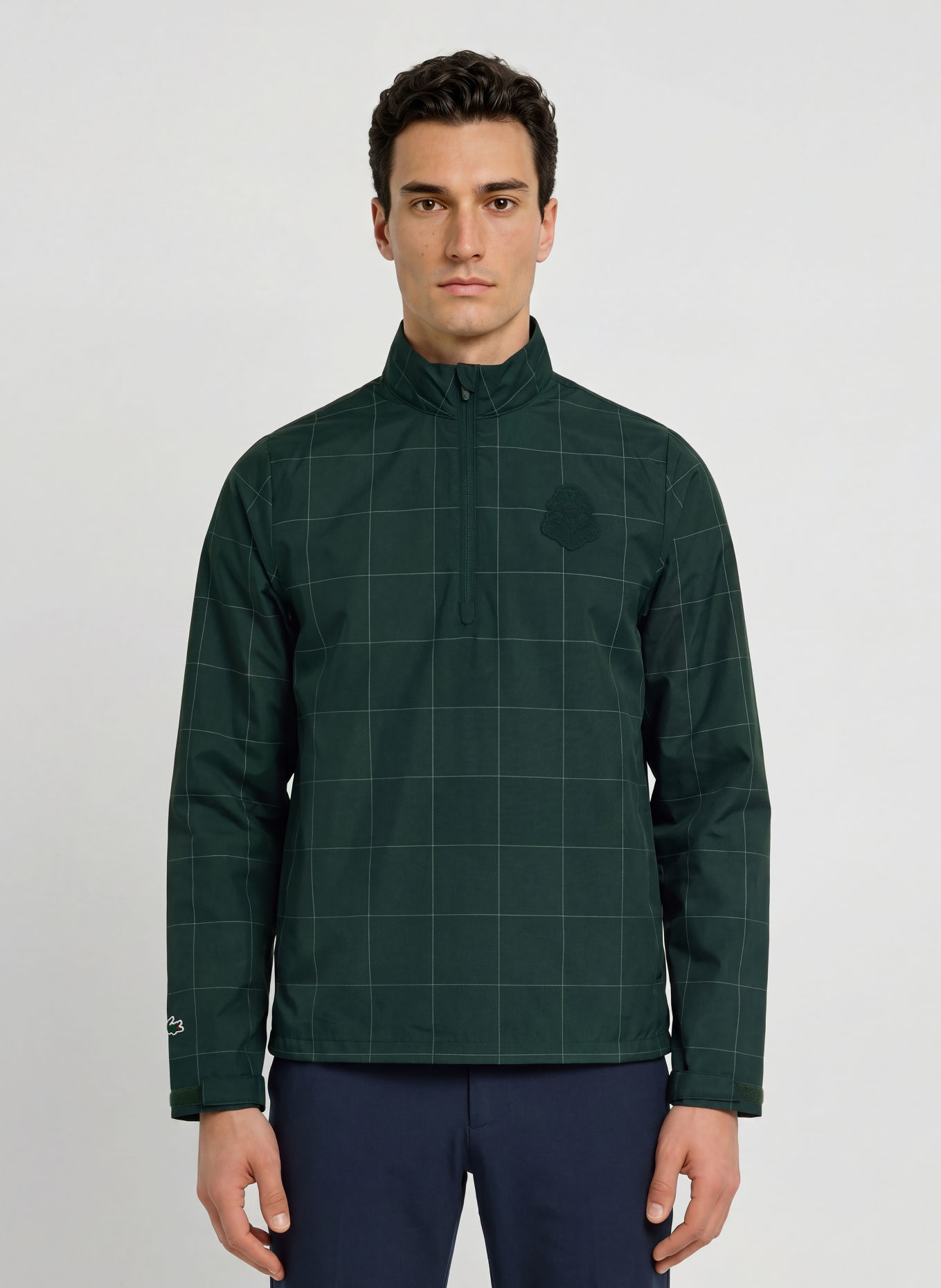 LACOSTE Schlupfjacke: DUNKELGRÜN / WEISS