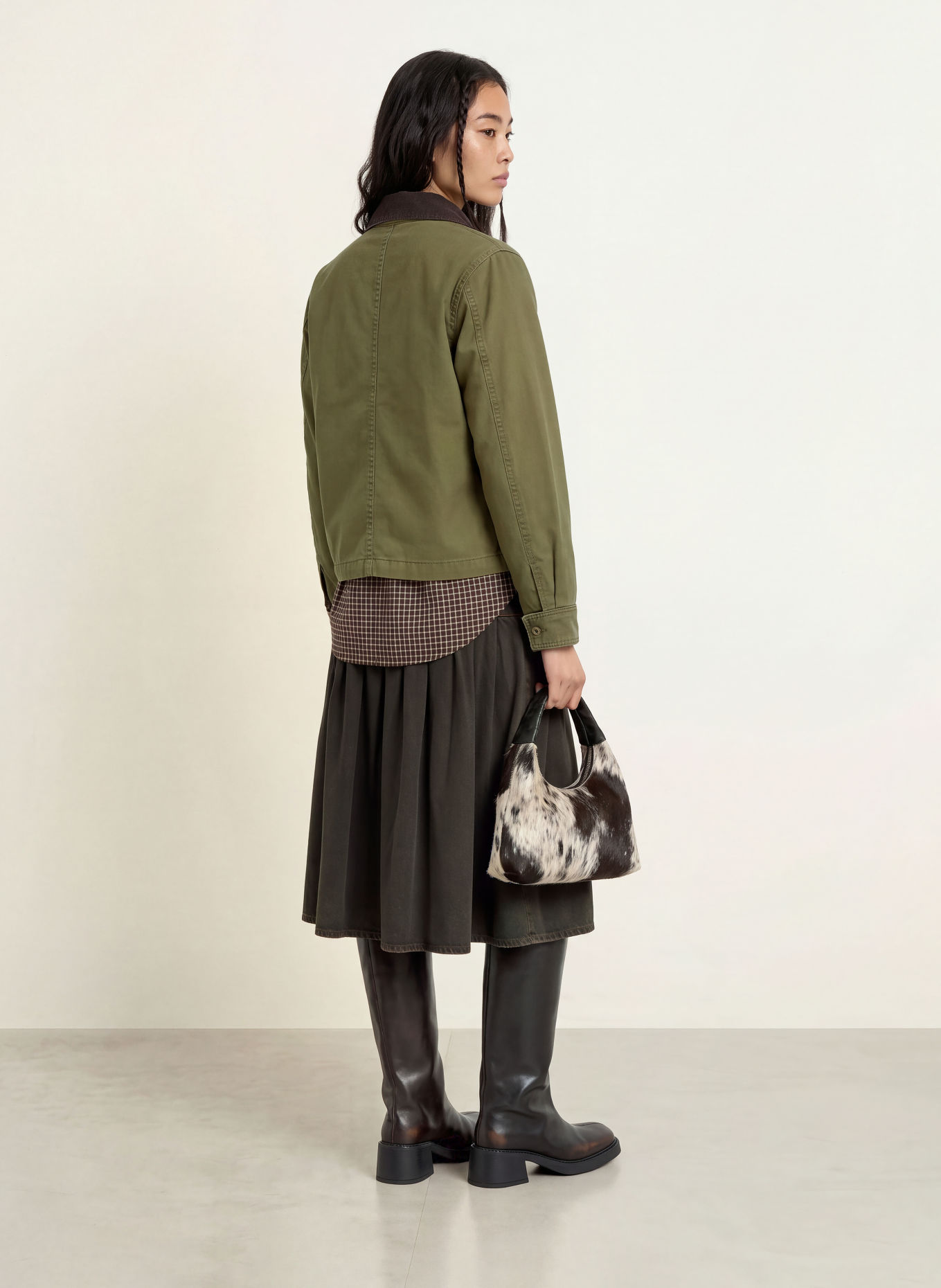 Levi's® Surveste BREE CROPPED CHORE: OLIVE / MARRON FONCÉ