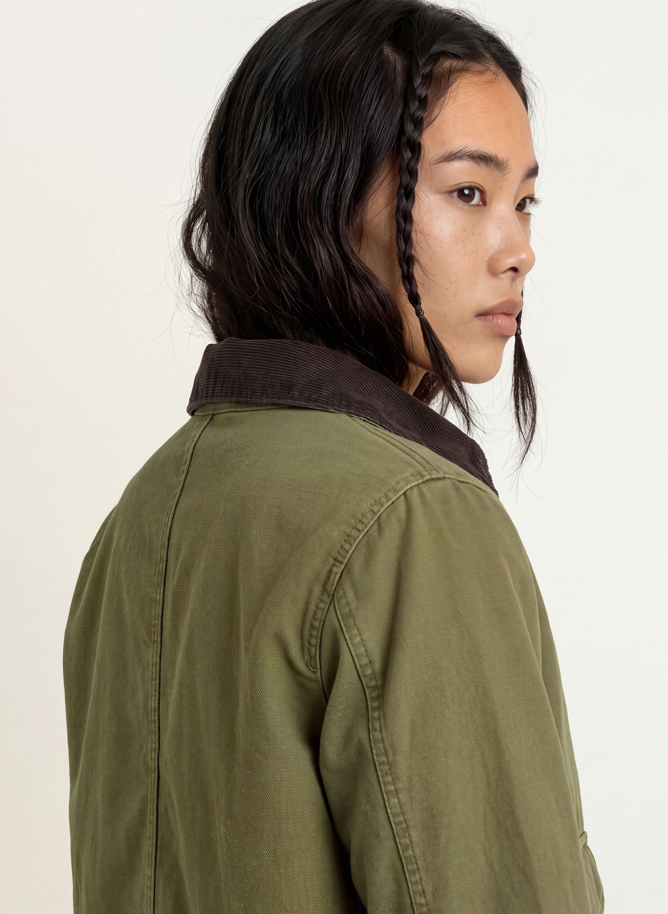 Levi's® Surveste BREE CROPPED CHORE: OLIVE / MARRON FONCÉ