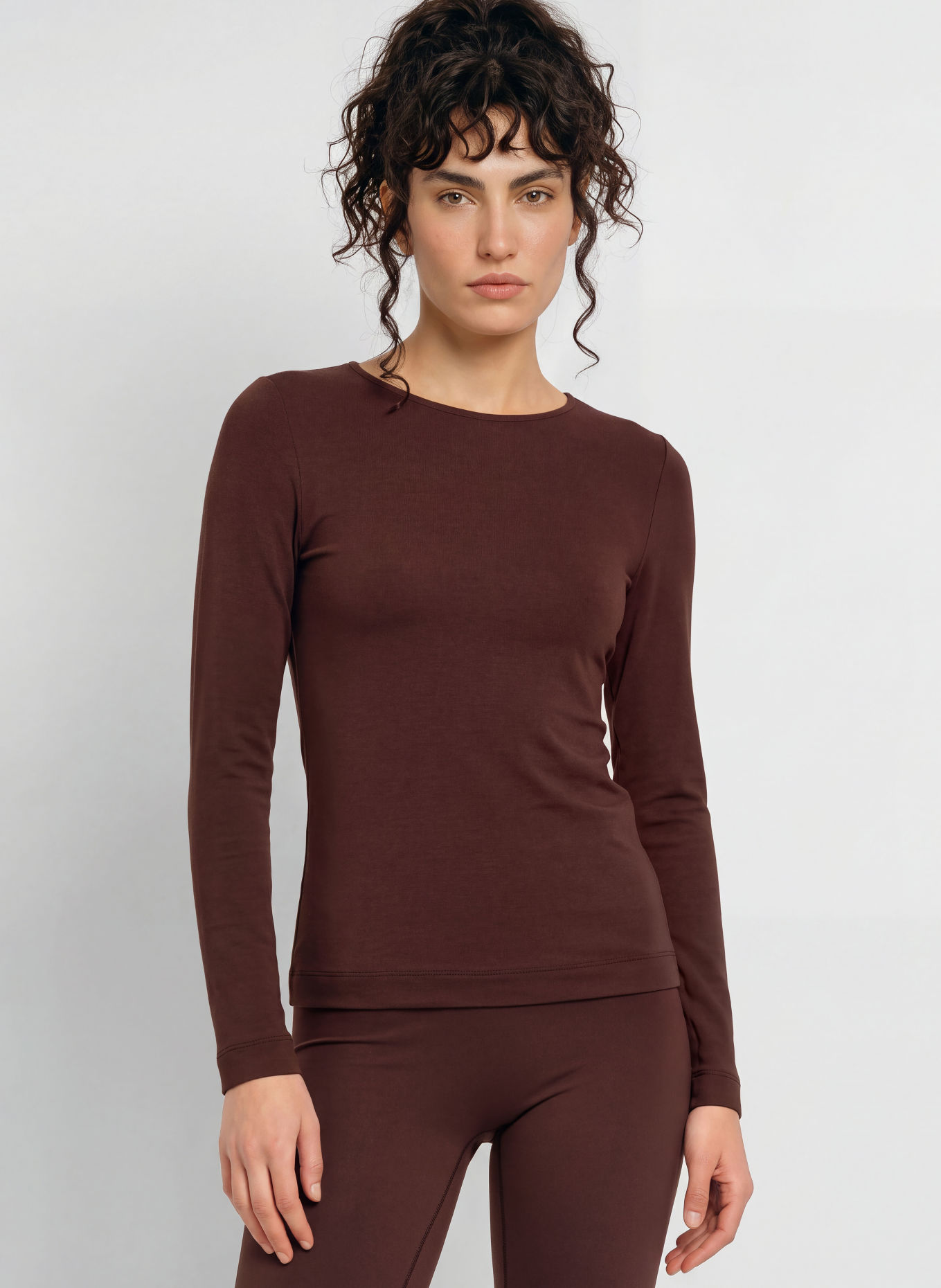 MRS & HUGS Long-sleeve shirt: DARK BROWN
