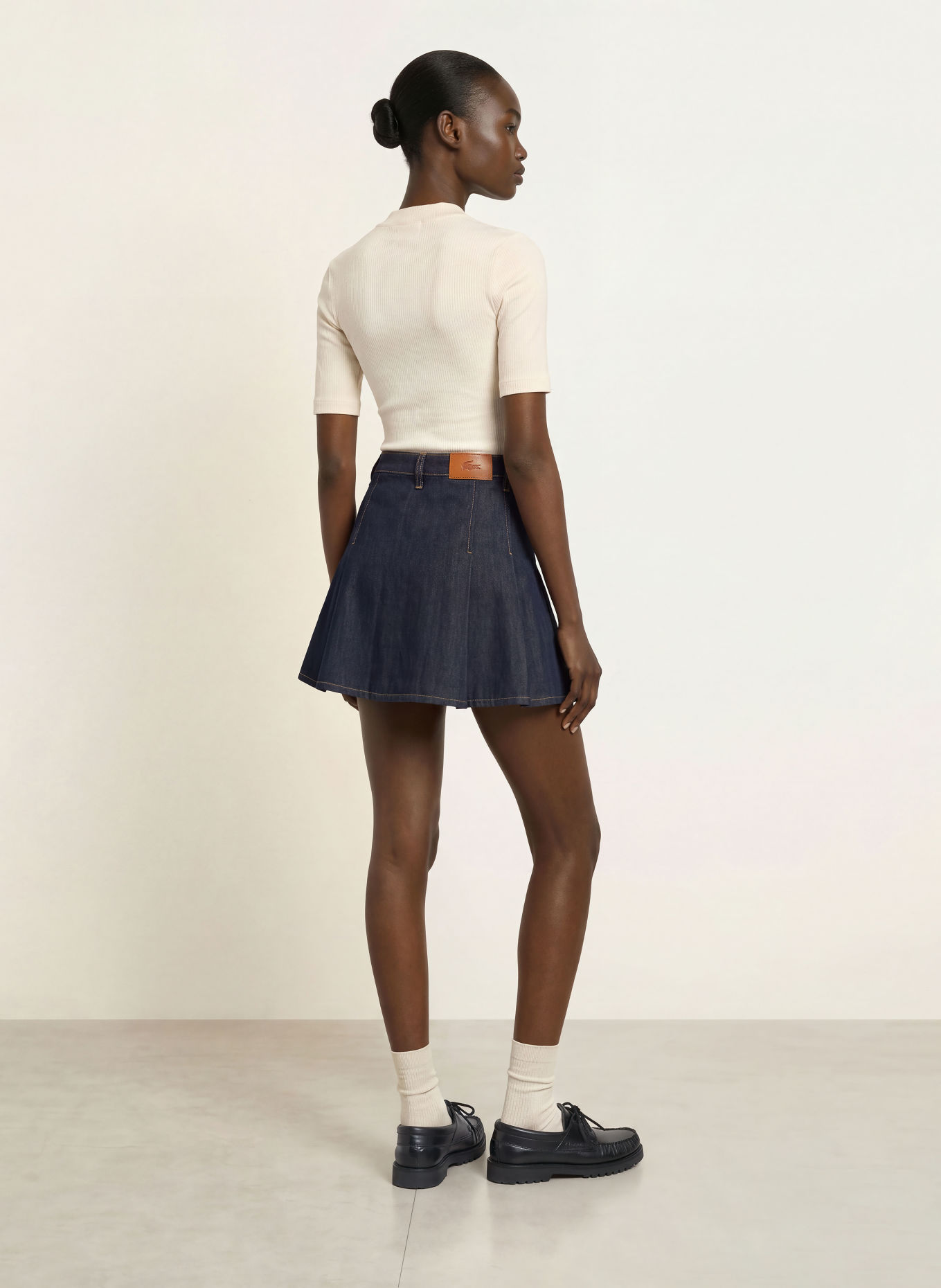 LACOSTE Denim skirt: DARK BLUE