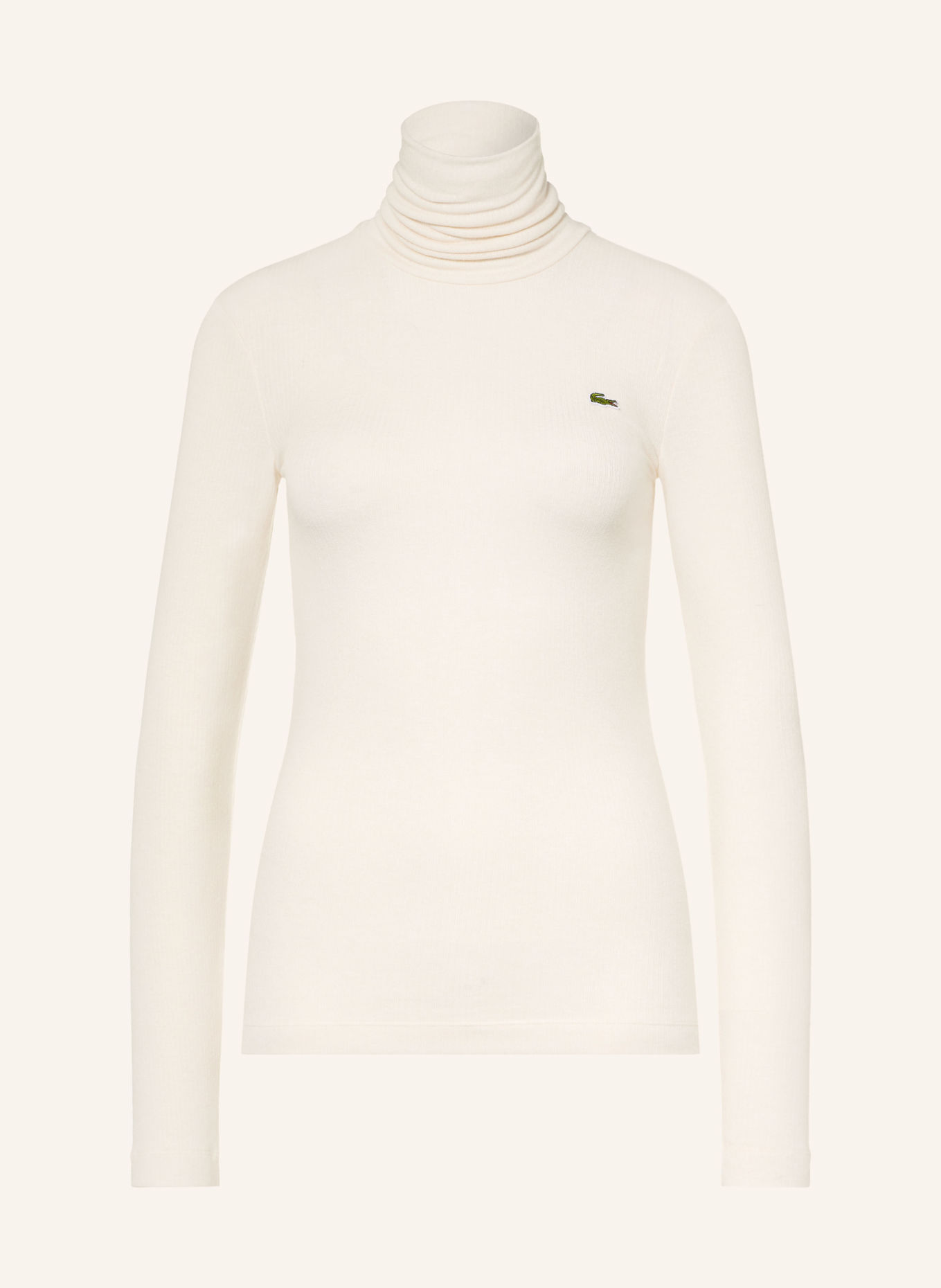 LACOSTE Rollkragenpullover: CREME
