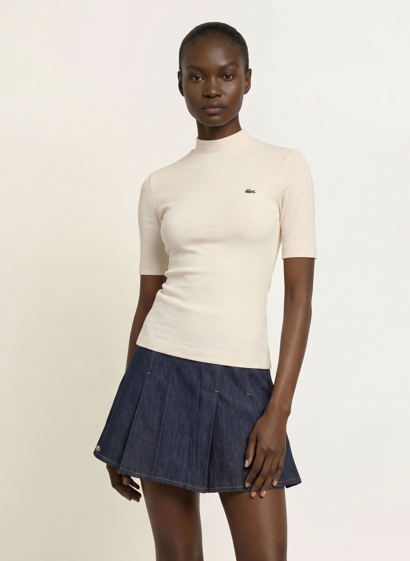 LACOSTE Knit shirt: WHITE