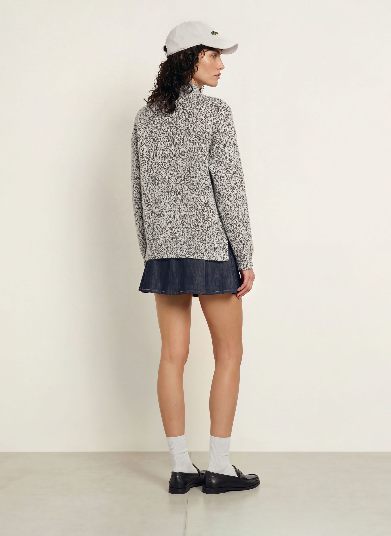 LACOSTE Sweater: WHITE / BLACK