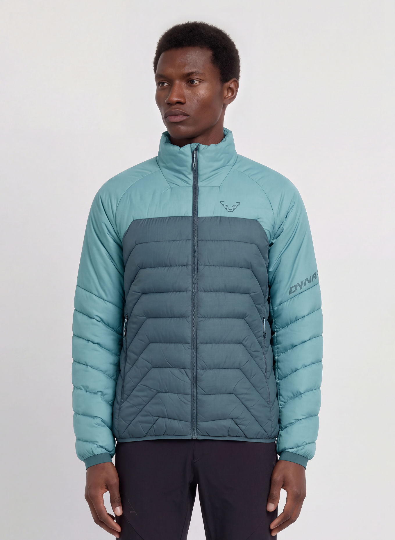 DYNAFIT RADICAL Quilted Jacket: LIGHT BLUE / TEAL