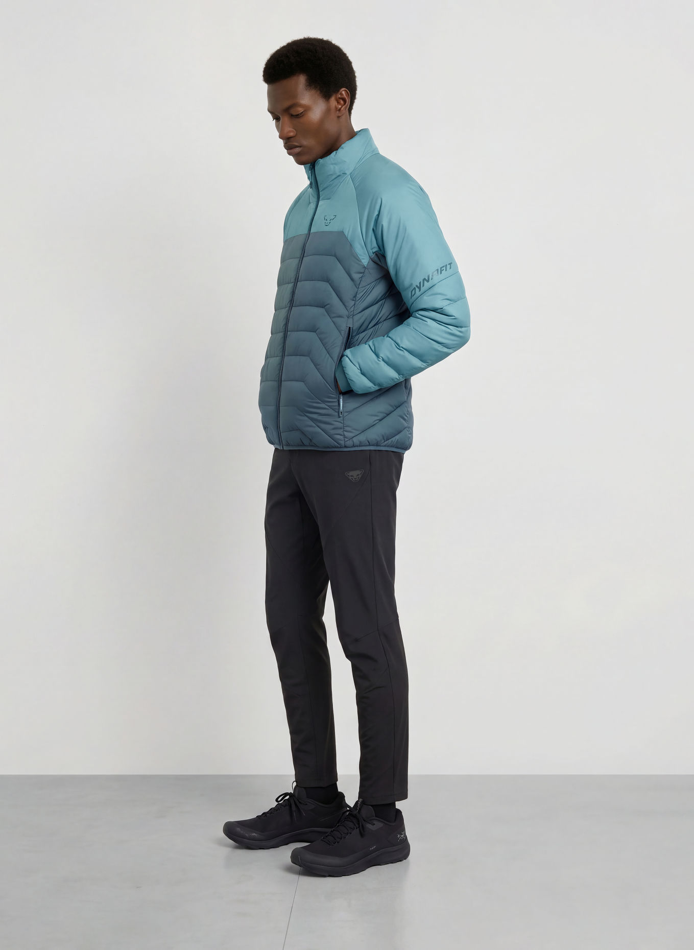 DYNAFIT RADICAL Quilted Jacket: LIGHT BLUE / TEAL