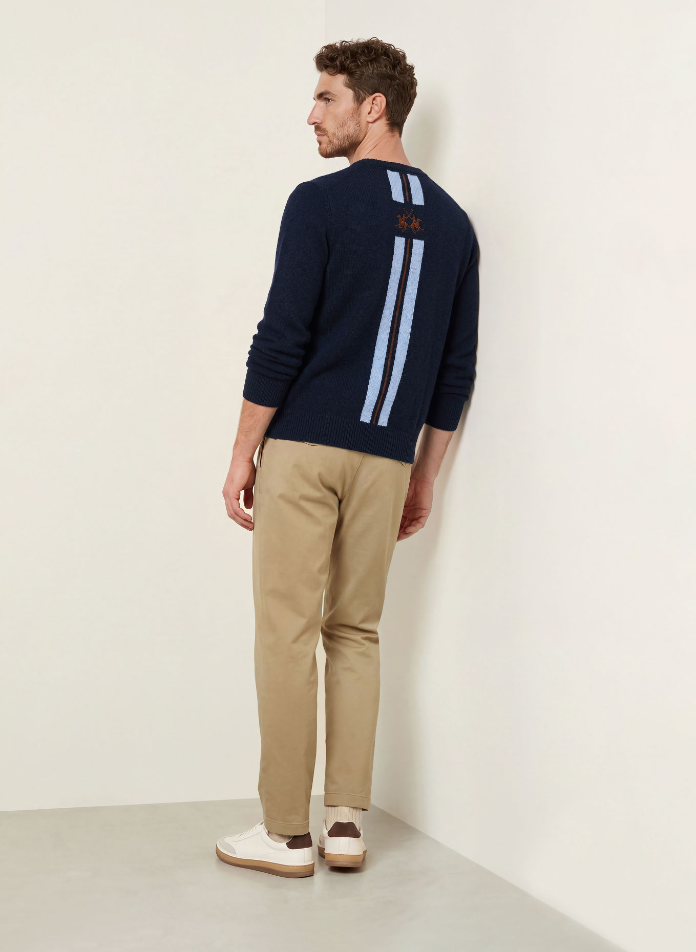 LA MARTINA Sweater: DARK BLUE / DARK RED / LIGHT BLUE