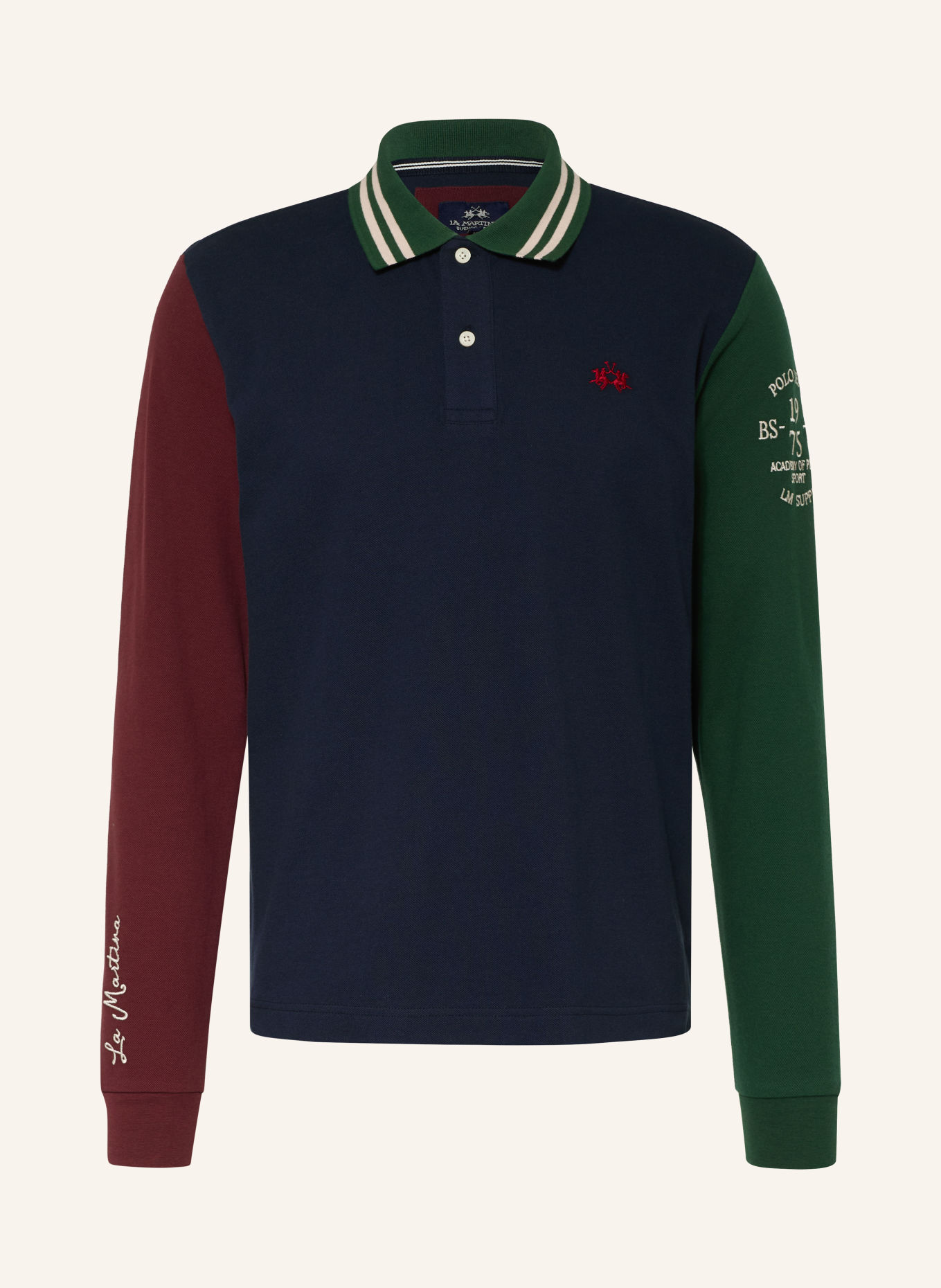 LA MARTINA Piqué-Poloshirt: DUNKELBLAU / DUNKELROT / DUNKELGRÜN