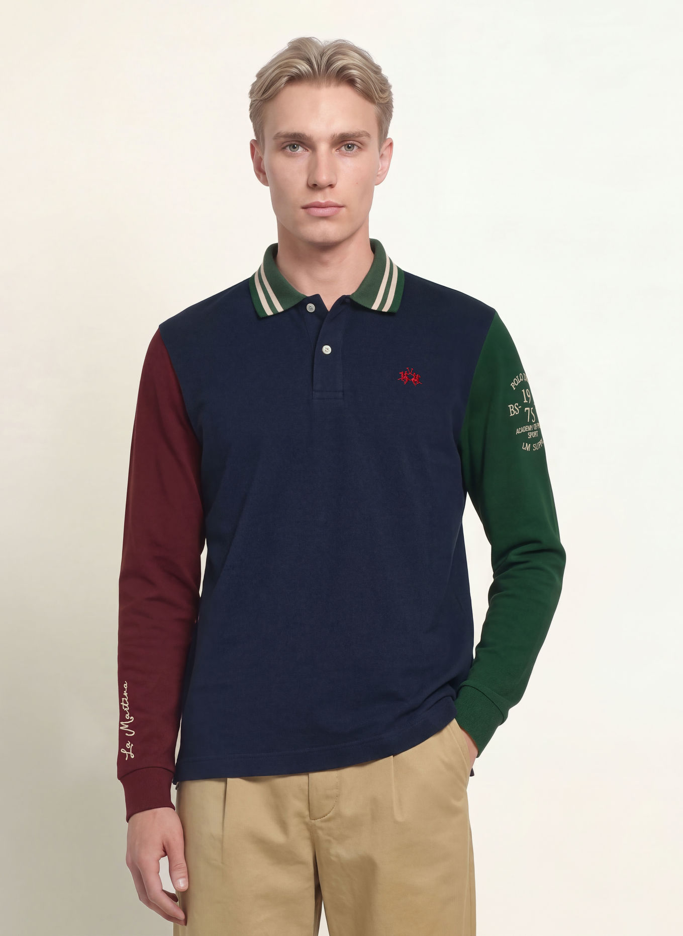 LA MARTINA Piqué-Poloshirt: DUNKELBLAU / DUNKELROT / DUNKELGRÜN
