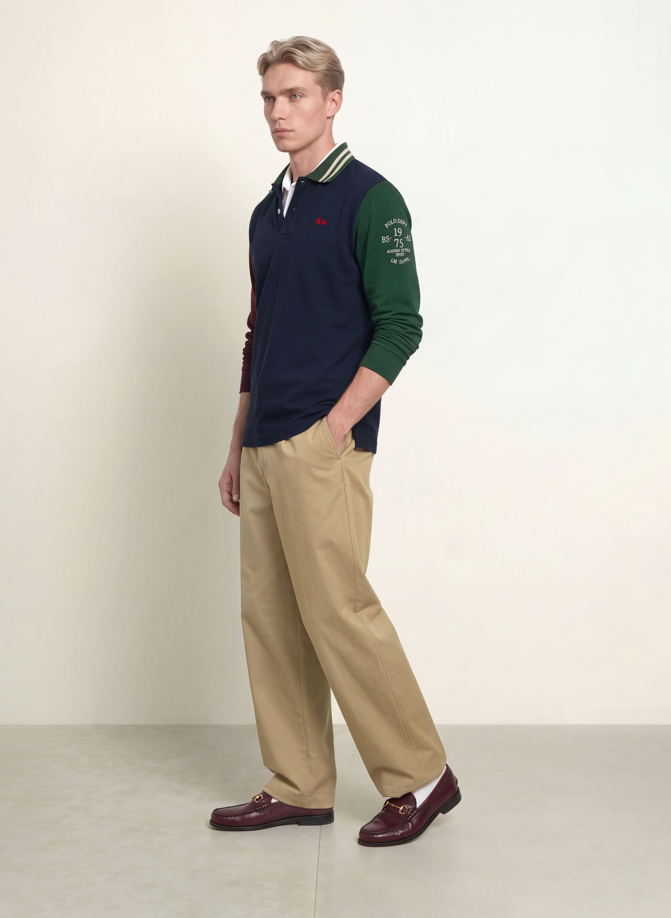 LA MARTINA Piqué-Poloshirt: DUNKELBLAU / DUNKELROT / DUNKELGRÜN
