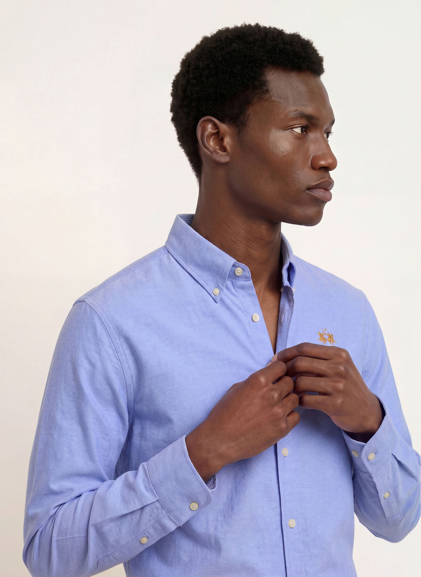 LA MARTINA Regular-Fit Oxford shirt: LIGHT BLUE