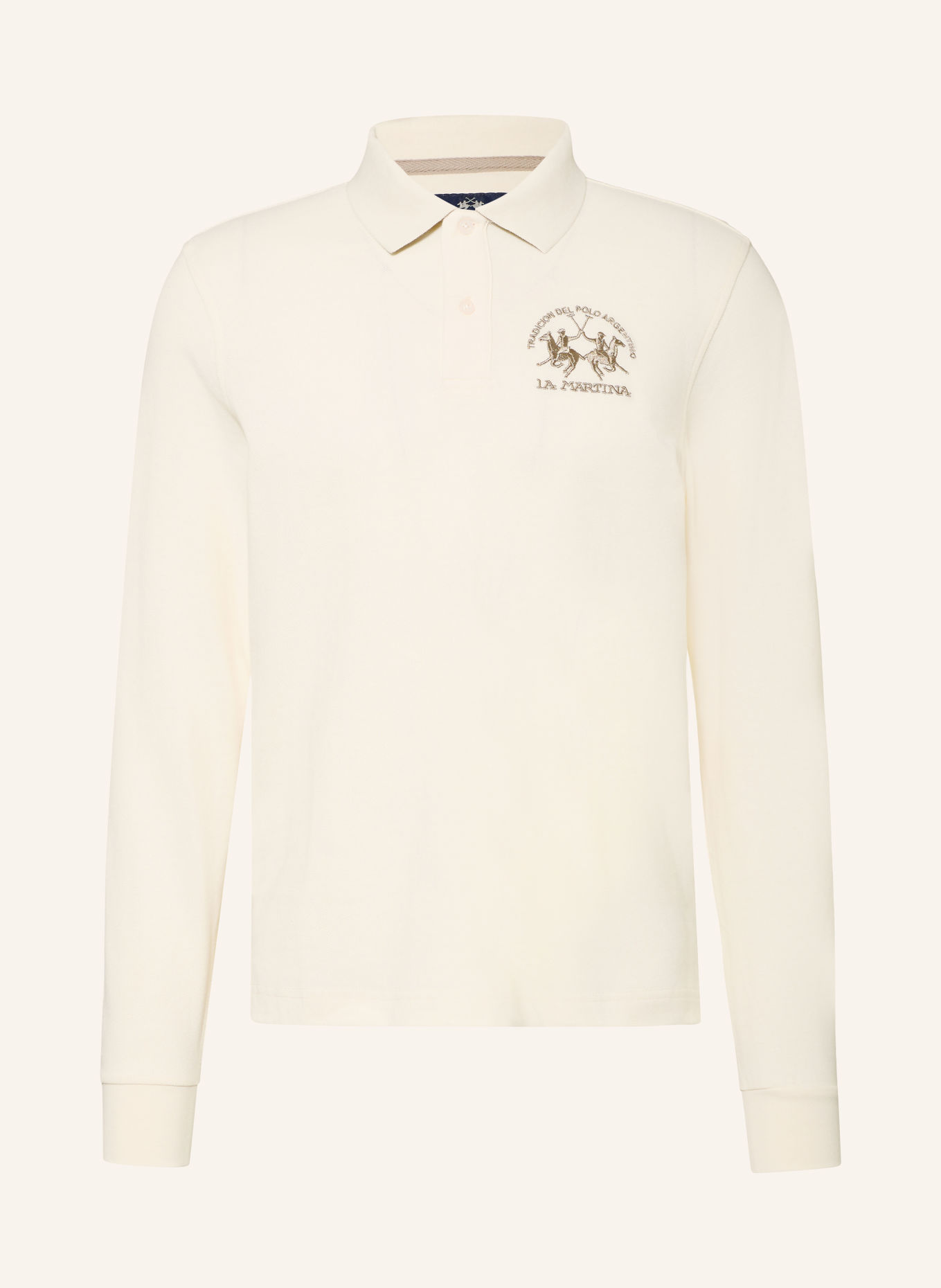 LA MARTINA Piqué-Poloshirt: ECRU / GRAU