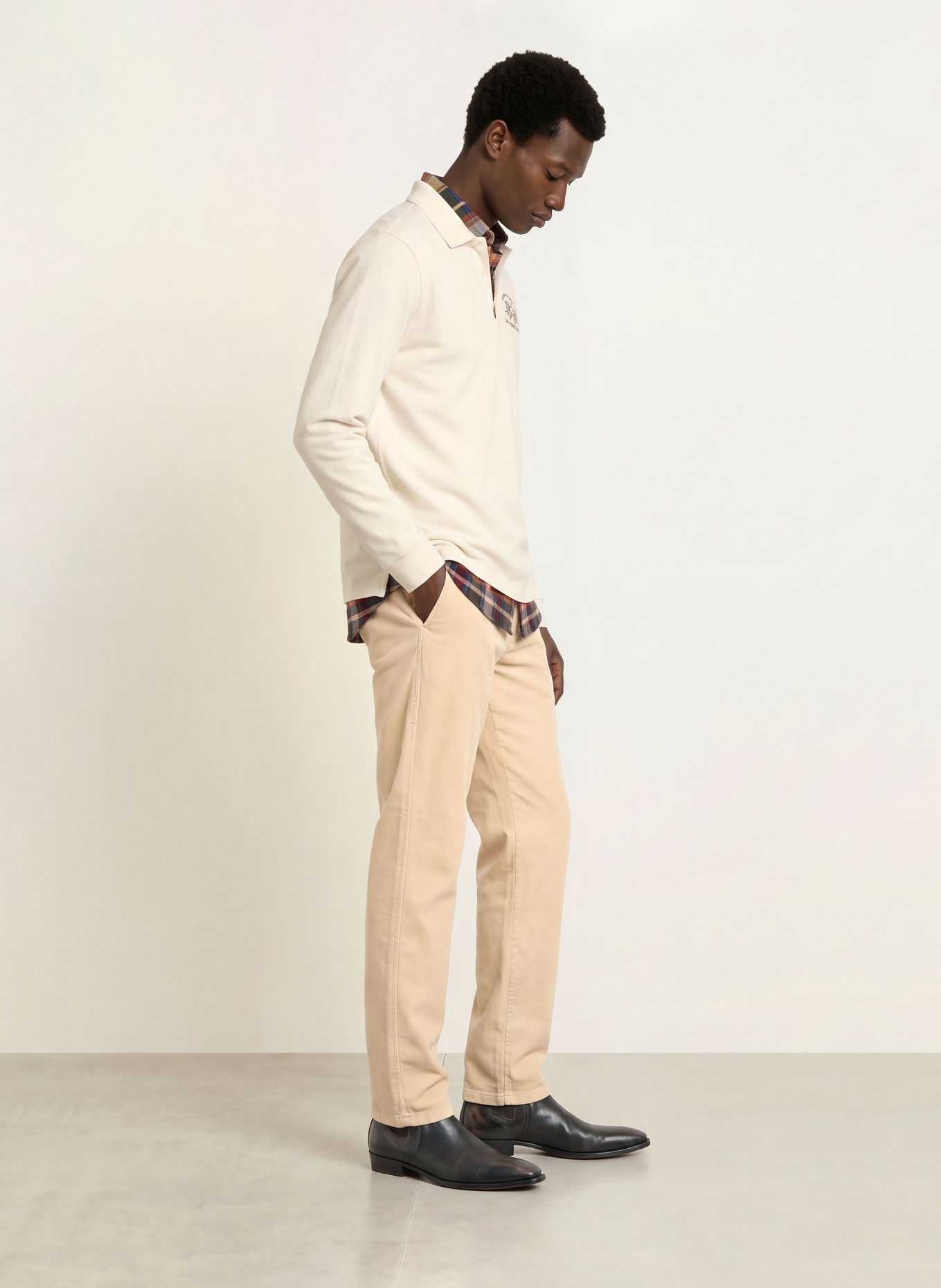 LA MARTINA Piqué-Poloshirt: ECRU / GRAU