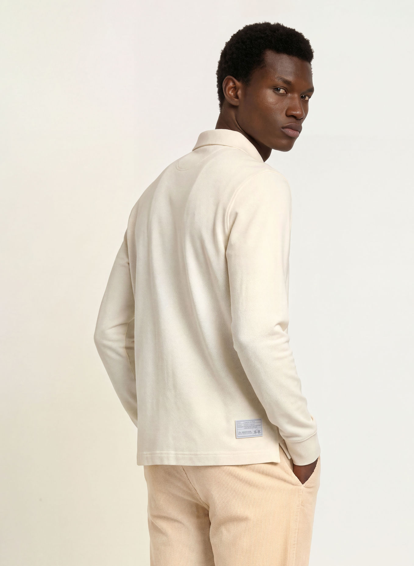 LA MARTINA Piqué-Poloshirt: ECRU / GRAU