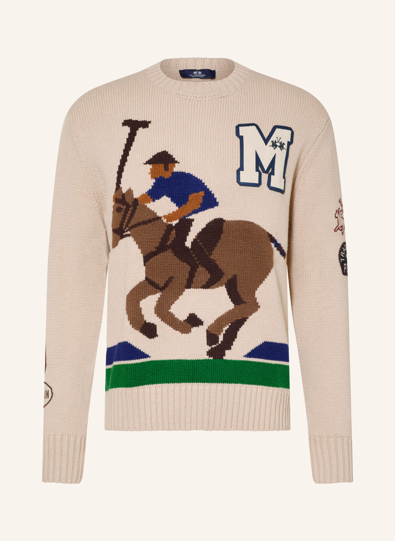 LA MARTINA Sweater: BEIGE / BROWN / GREEN