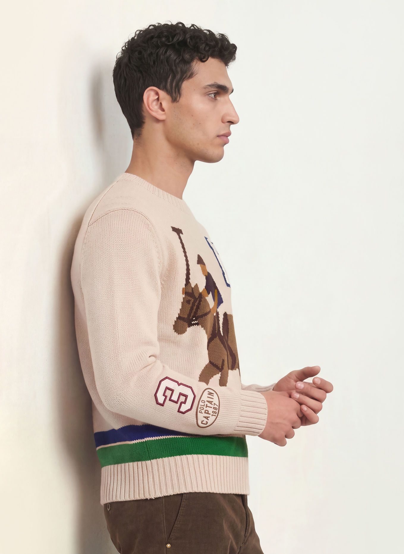 LA MARTINA Sweater: BEIGE / BROWN / GREEN