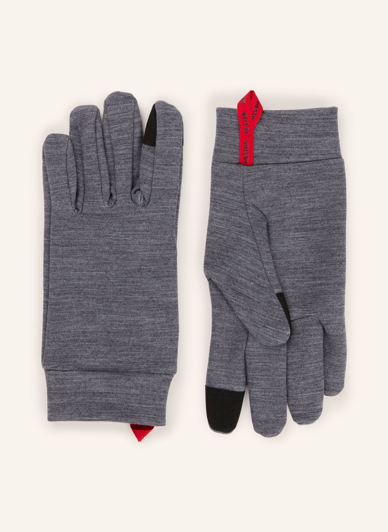 HESTRA TOUCH POINT THERMO multi-sport gloves with touchscreen function: GRAY / RED / BLACK