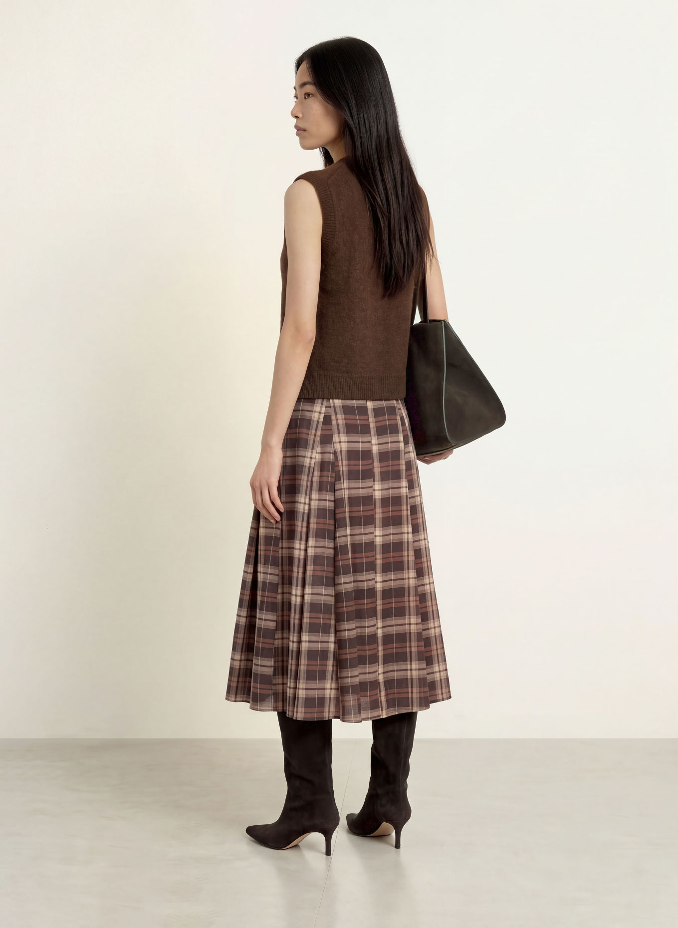 MSCH COPENHAGEN MSCHBONDIE Knit Vest: DARK BROWN