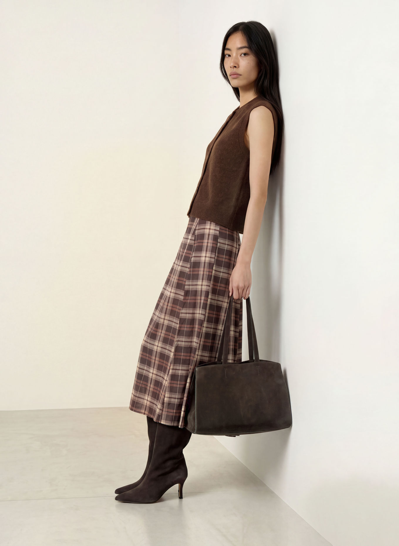 MSCH COPENHAGEN MSCHBONDIE Knit Vest: DARK BROWN