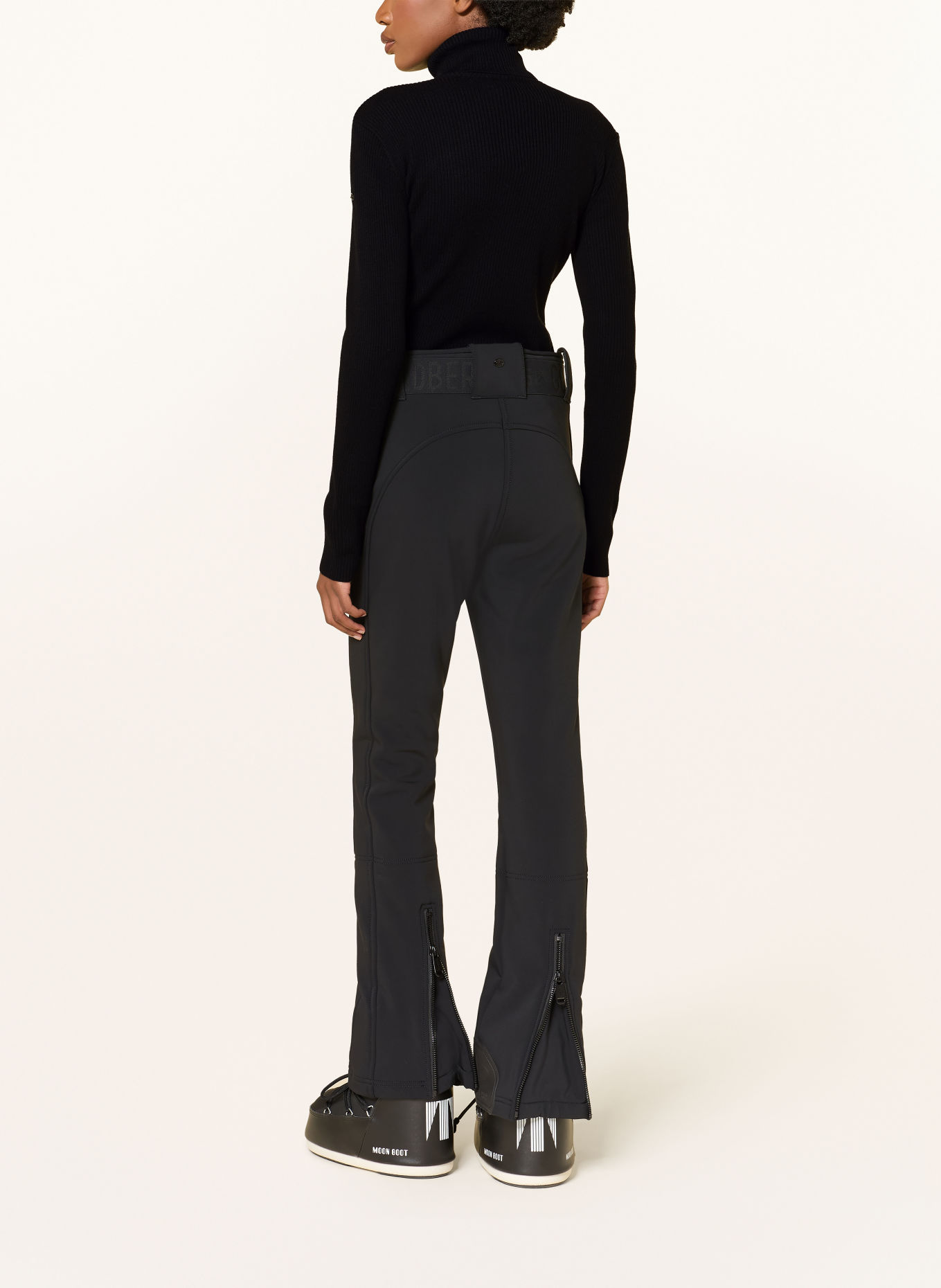 GOLDBERGH FIRA turtleneck sweater with merino wool: BLACK / WHITE