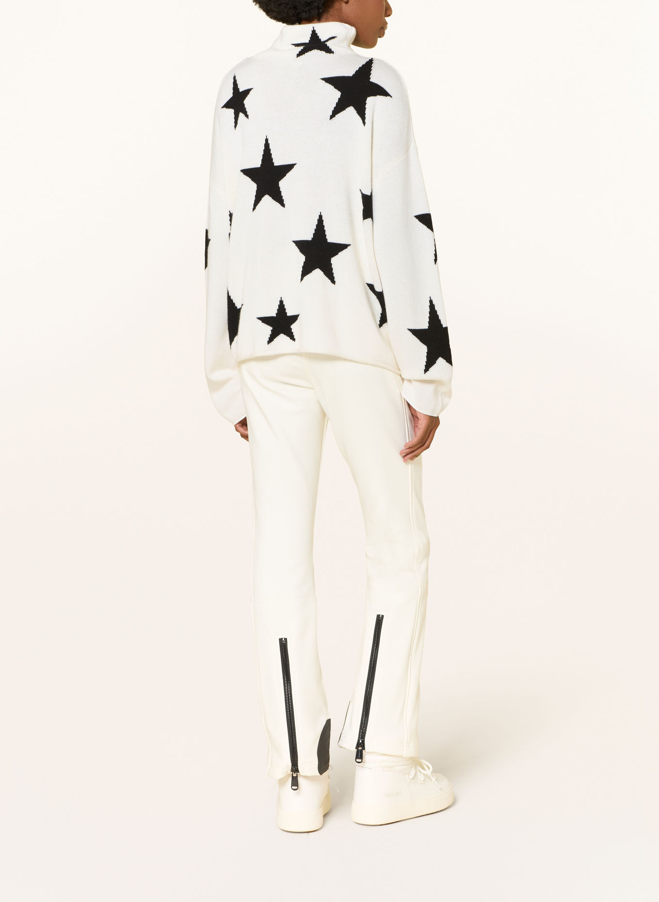 GOLDBERGH SERA Sweater with Merino Wool: WHITE / BLACK