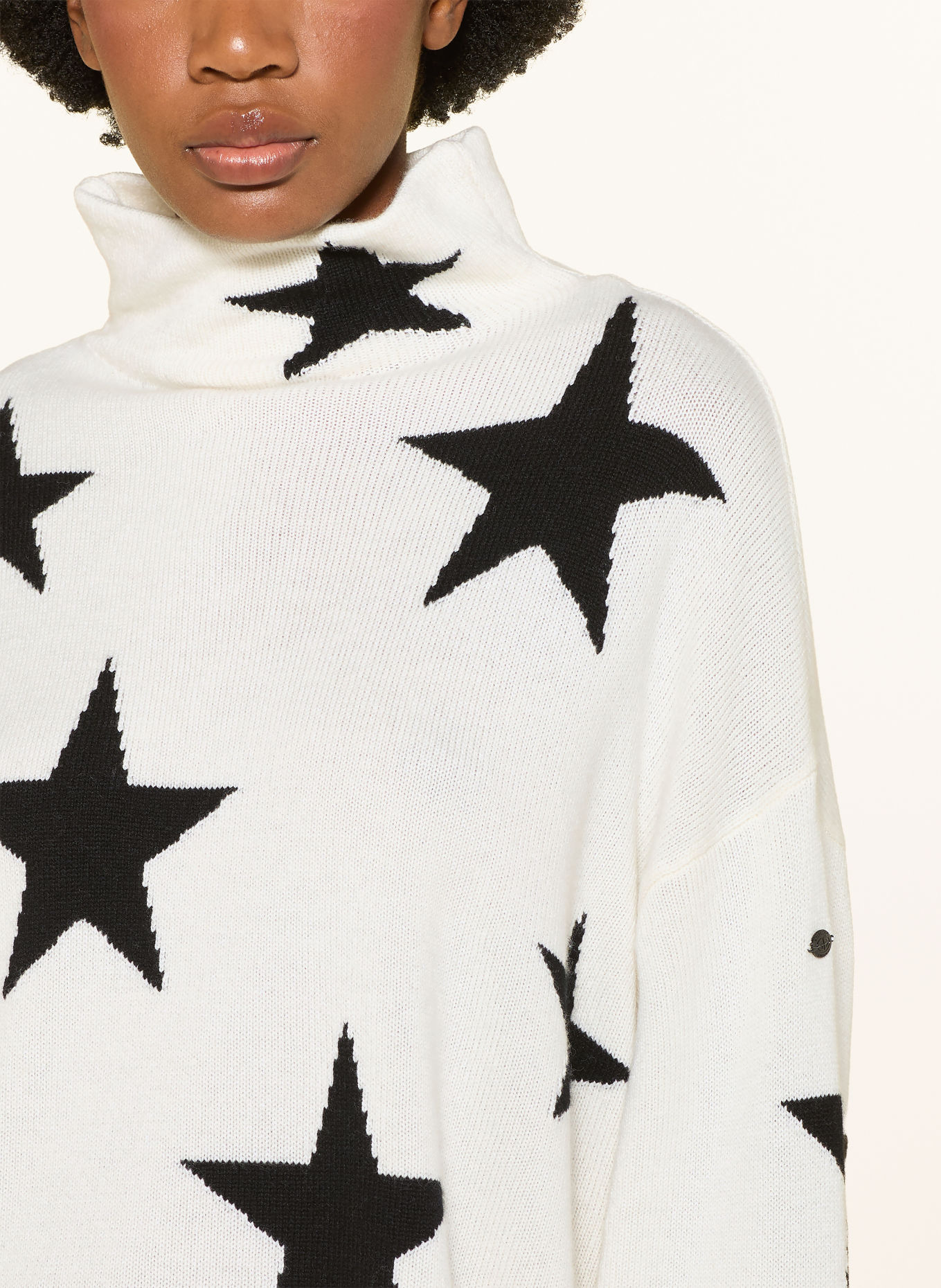 GOLDBERGH SERA Sweater with Merino Wool: WHITE / BLACK