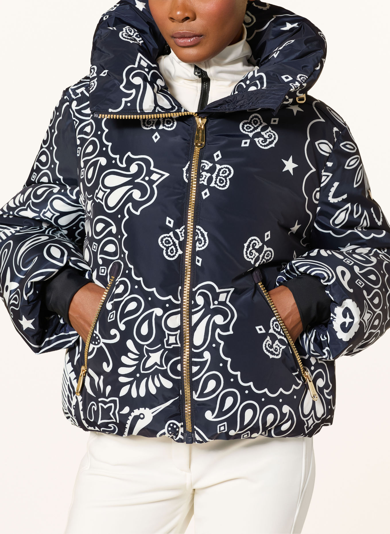 GOLDBERGH KYOKI Down ski jacket: DARK BLUE / WHITE