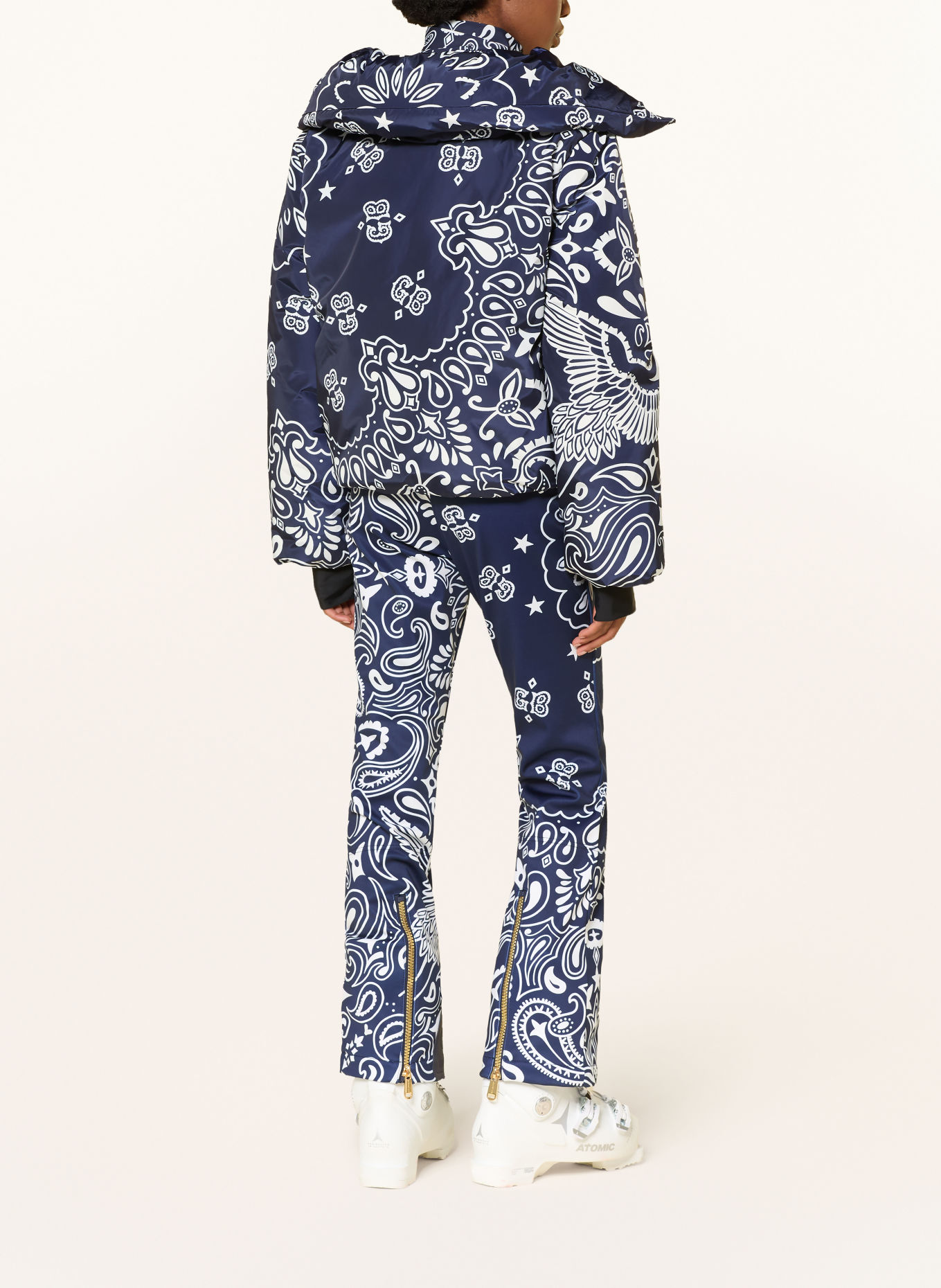 GOLDBERGH SHIRO Softshell ski pants: DARK BLUE / WHITE