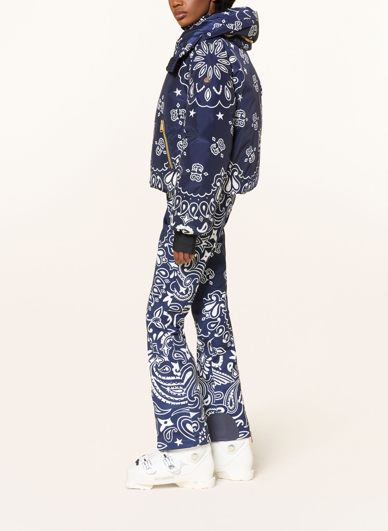GOLDBERGH SHIRO Softshell ski pants: DARK BLUE / WHITE