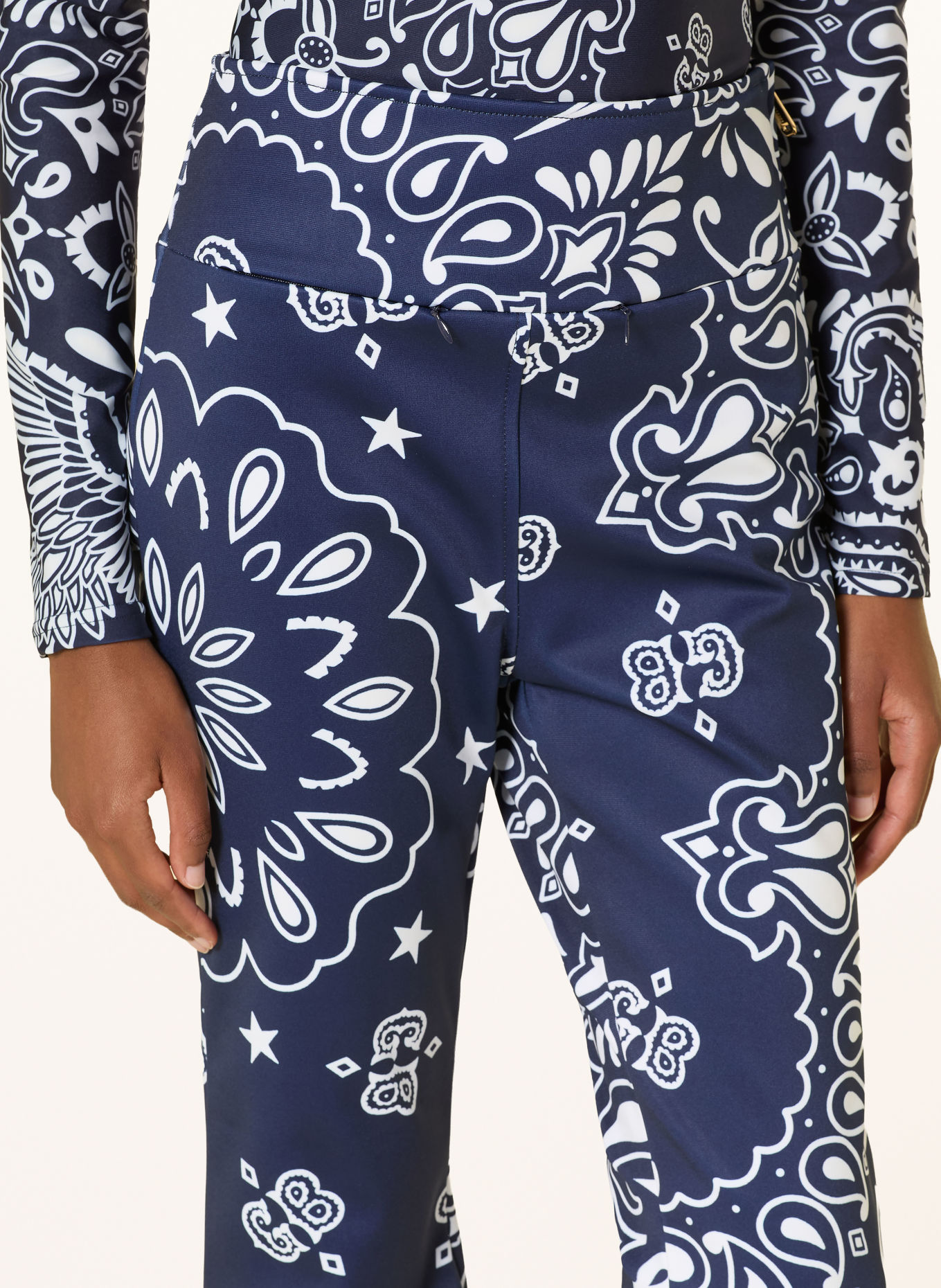 GOLDBERGH SHIRO Softshell ski pants: DARK BLUE / WHITE