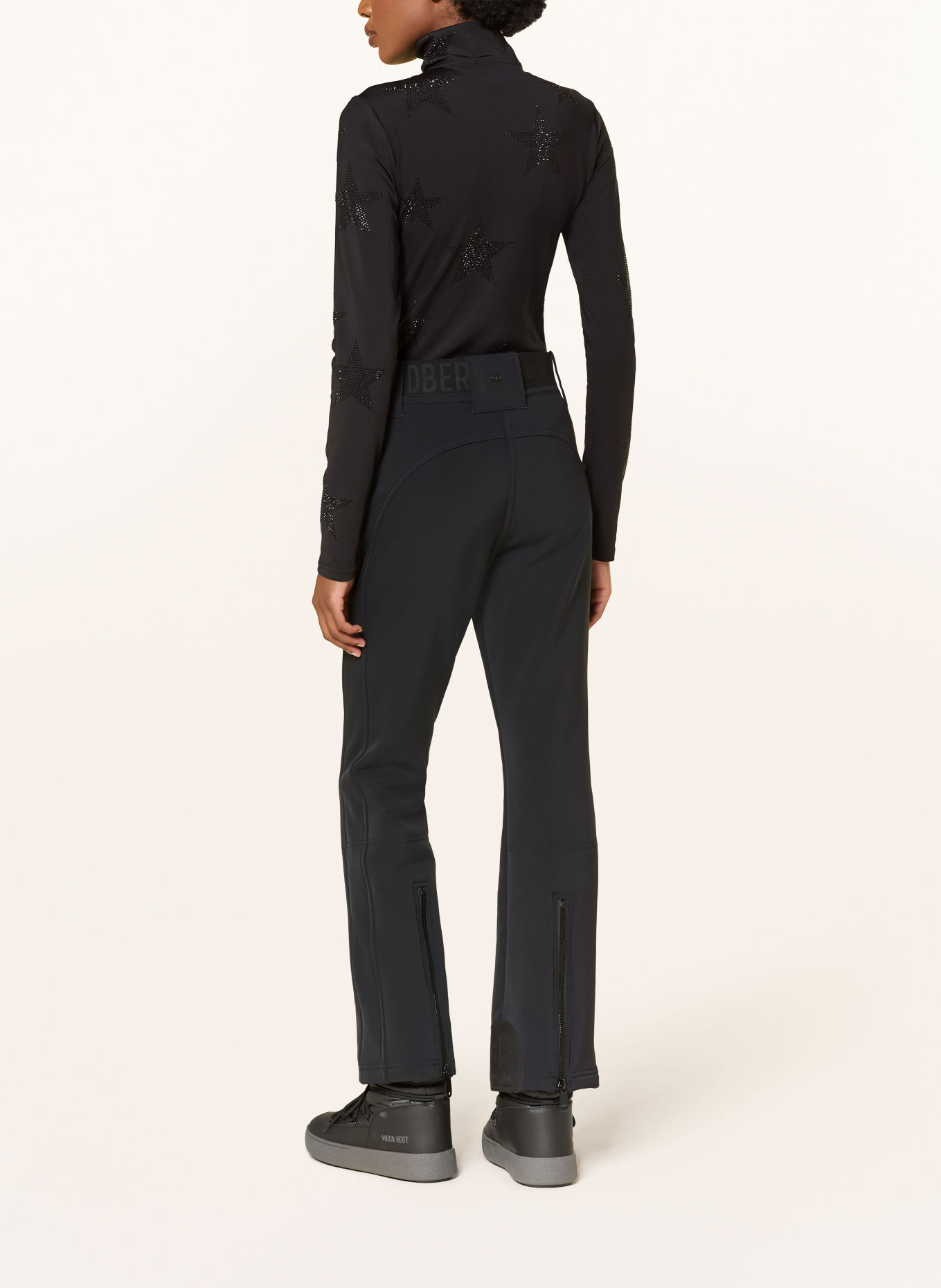 GOLDBERGH Midlayer YURA mit Schmucksteinen: SCHWARZ