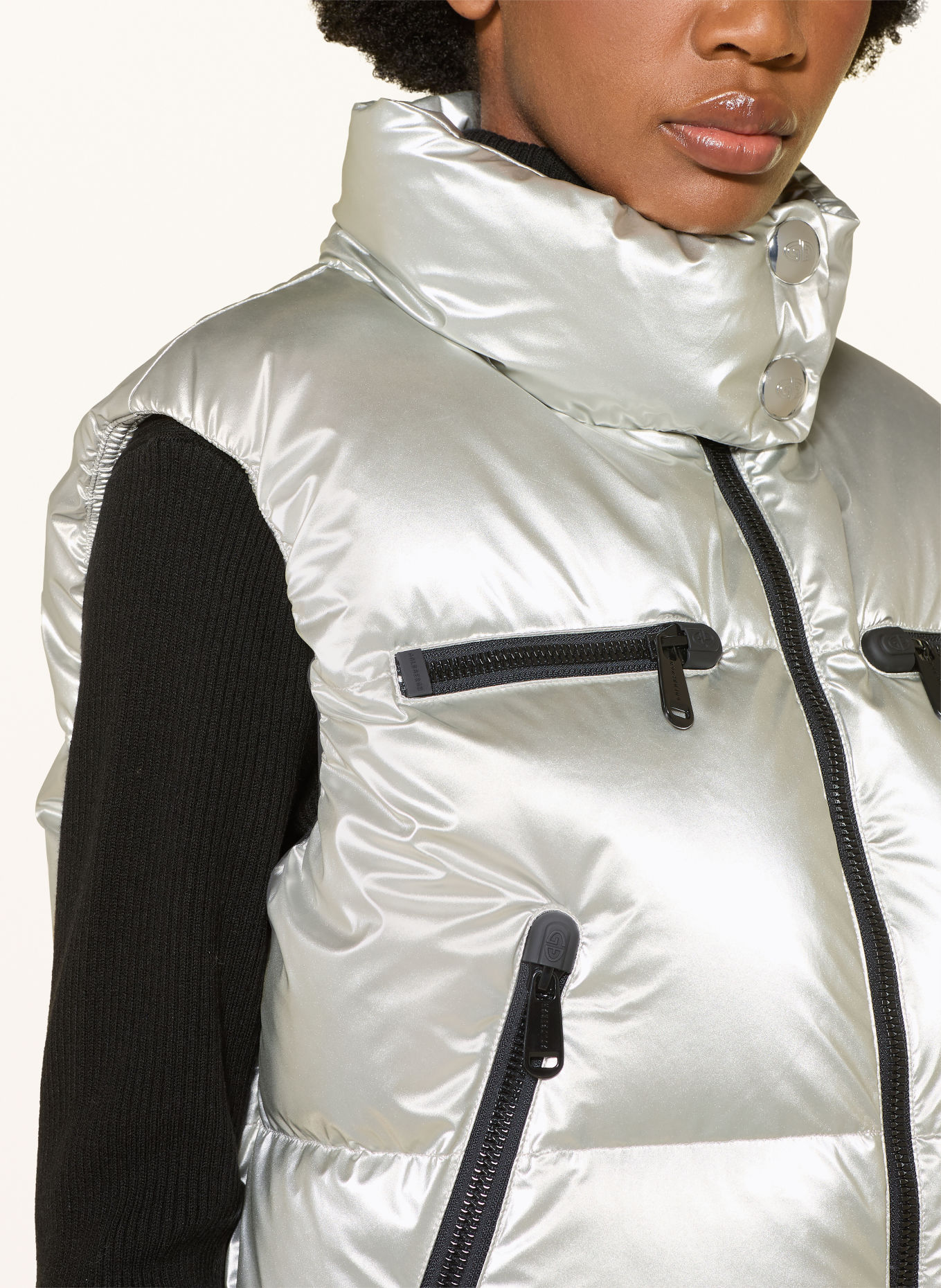 GOLDBERGH ÉCLAT donzen skibodywarmer: ZILVER