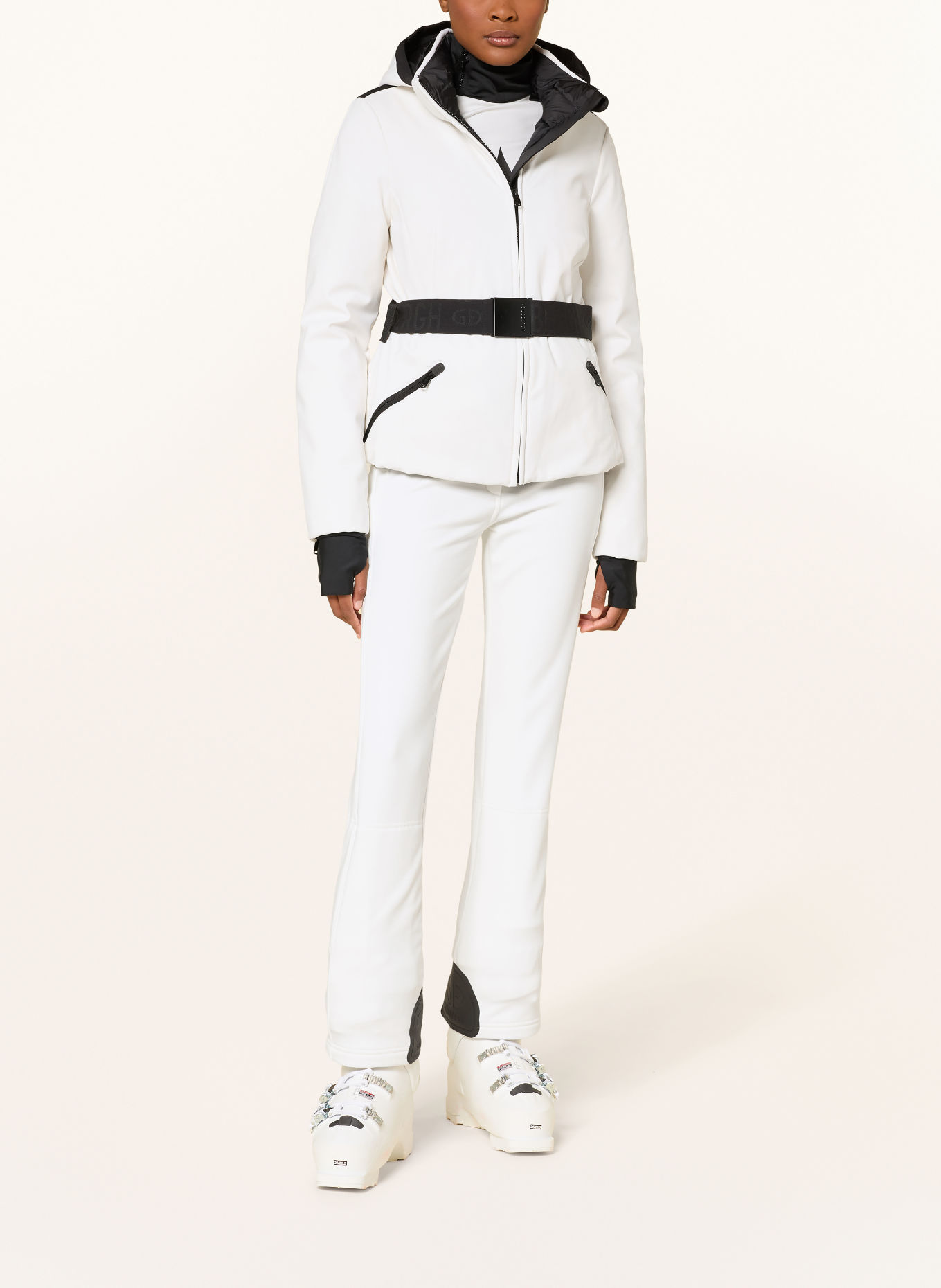 GOLDBERGH Veste de ski en duvet HIDA: BLANC / NOIR