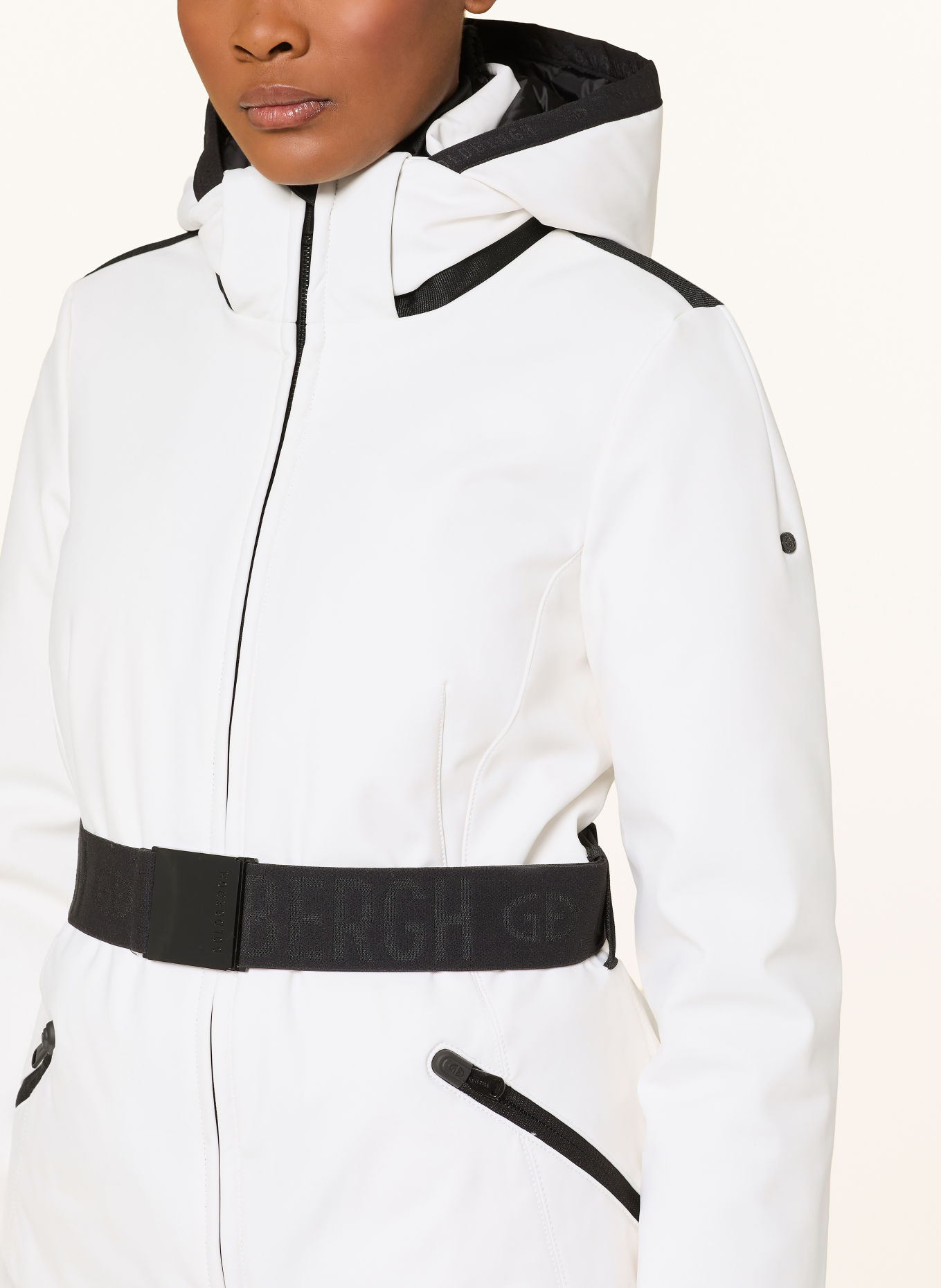 GOLDBERGH Veste de ski en duvet HIDA: BLANC / NOIR