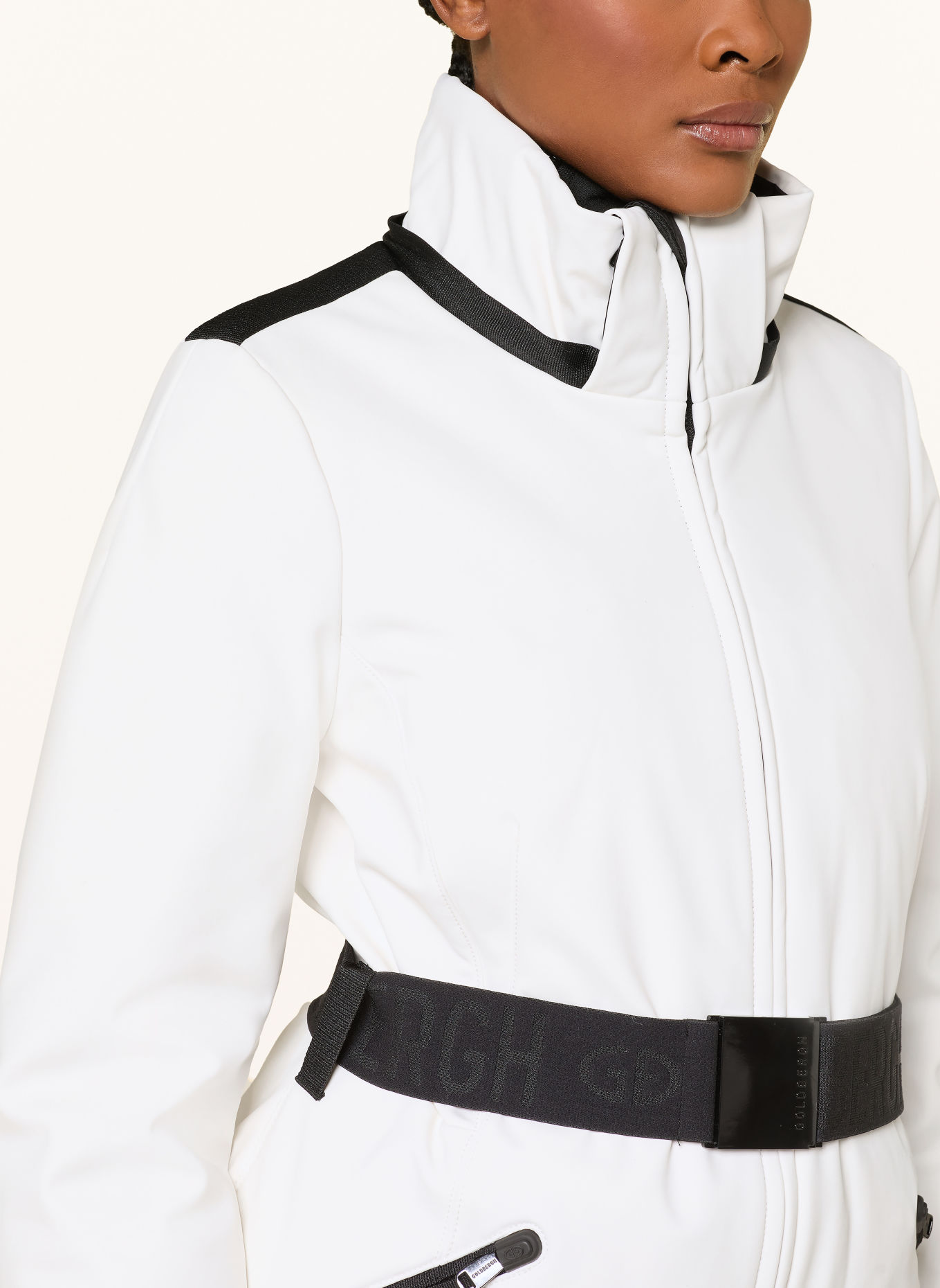 GOLDBERGH Veste de ski en duvet HIDA: BLANC / NOIR
