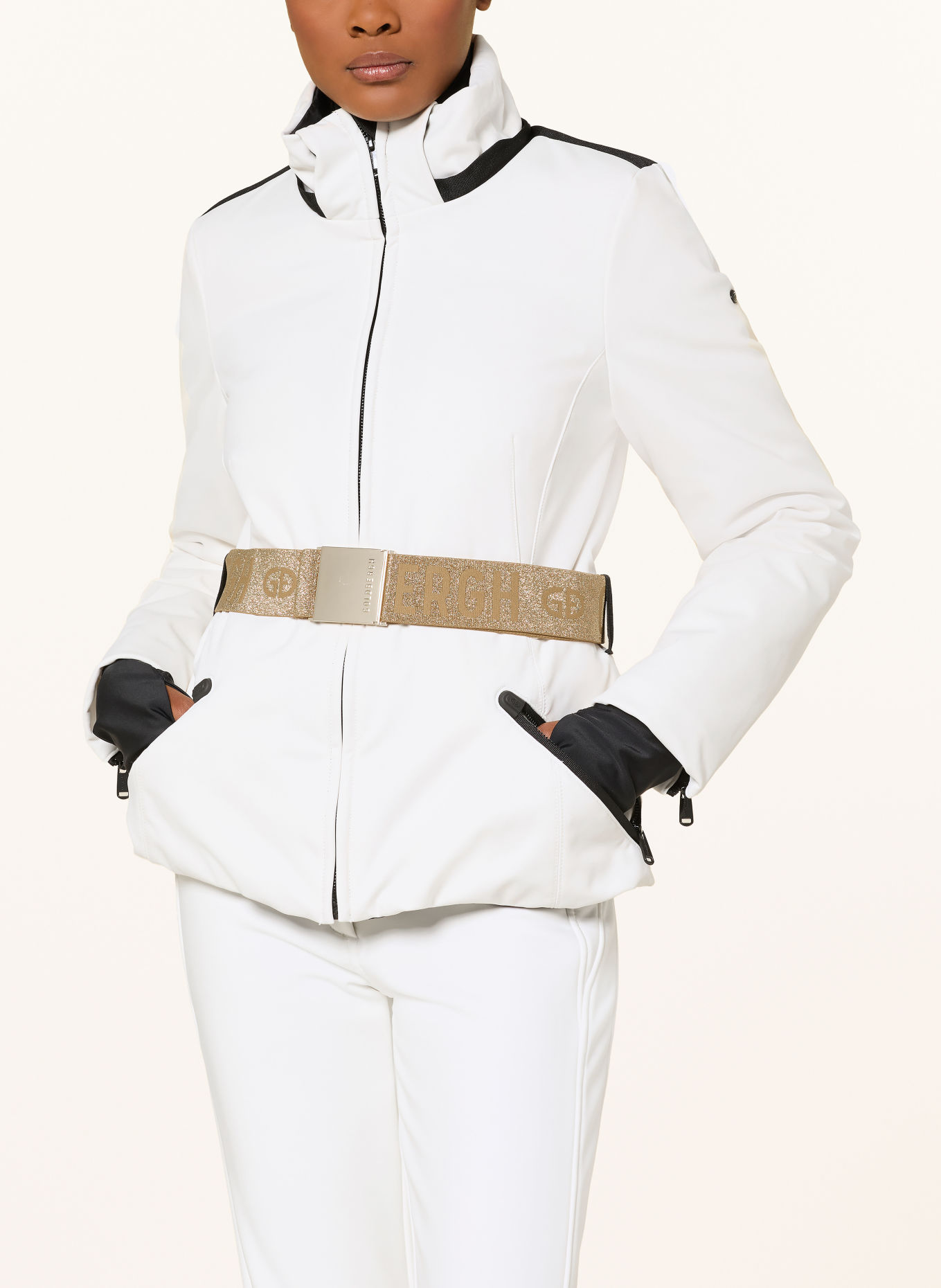 GOLDBERGH Veste de ski en duvet HIDA: BLANC / NOIR