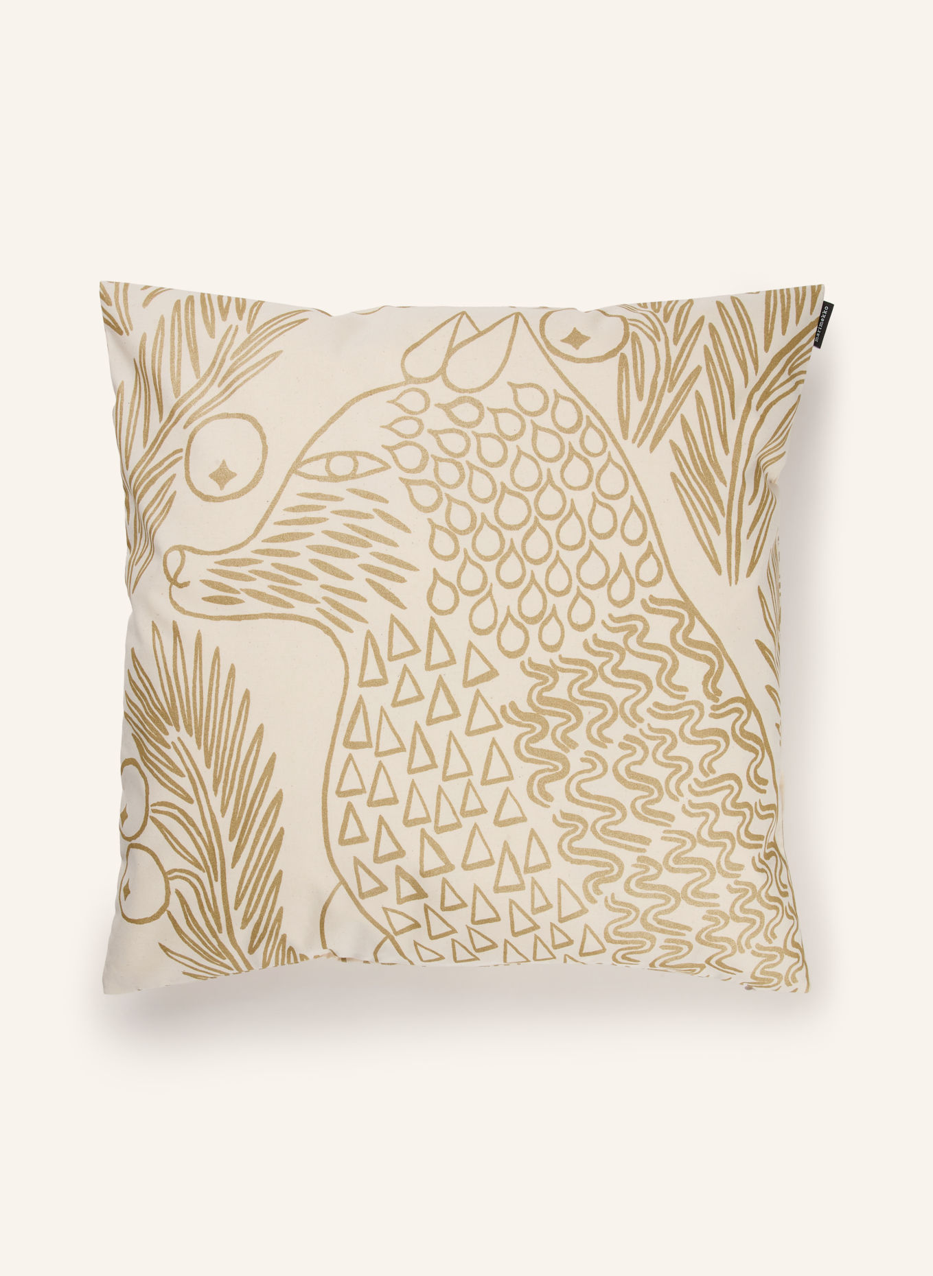marimekko PIIRTO KETUNMARJA Decorative cushion cover with Glitter Yarn: BEIGE / BEIGE