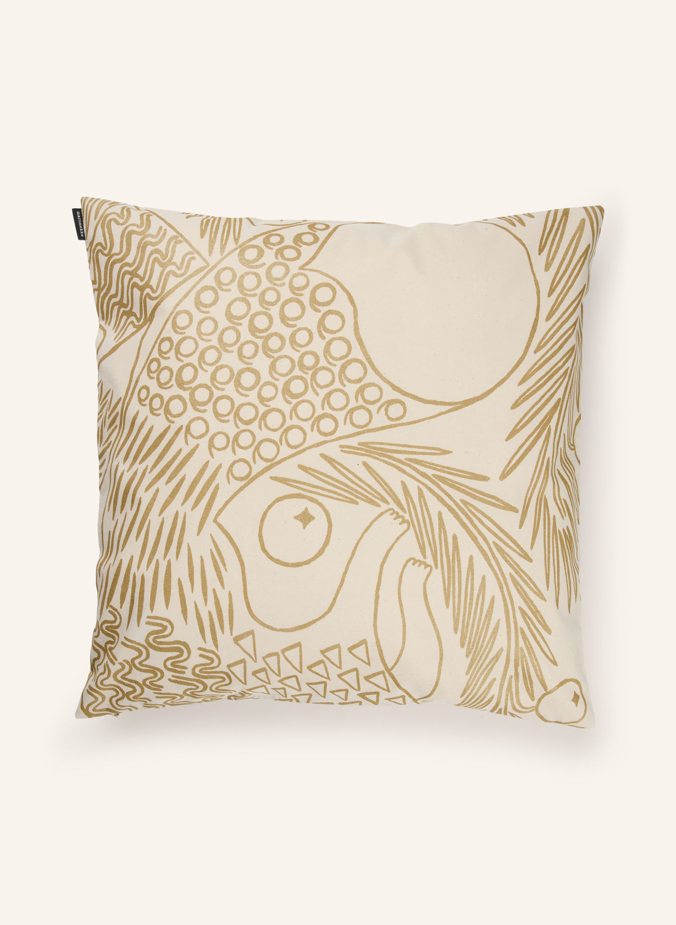 marimekko PIIRTO KETUNMARJA Decorative cushion cover with Glitter Yarn: BEIGE / BEIGE