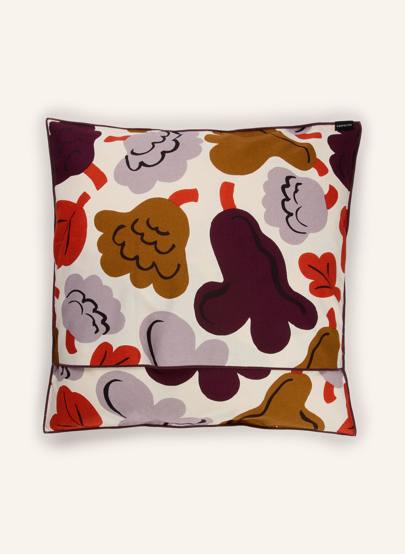 marimekko Decorative cushion cover P-KUKASTA KUKKAAN: BEIGE / BLUE GRAY / RED